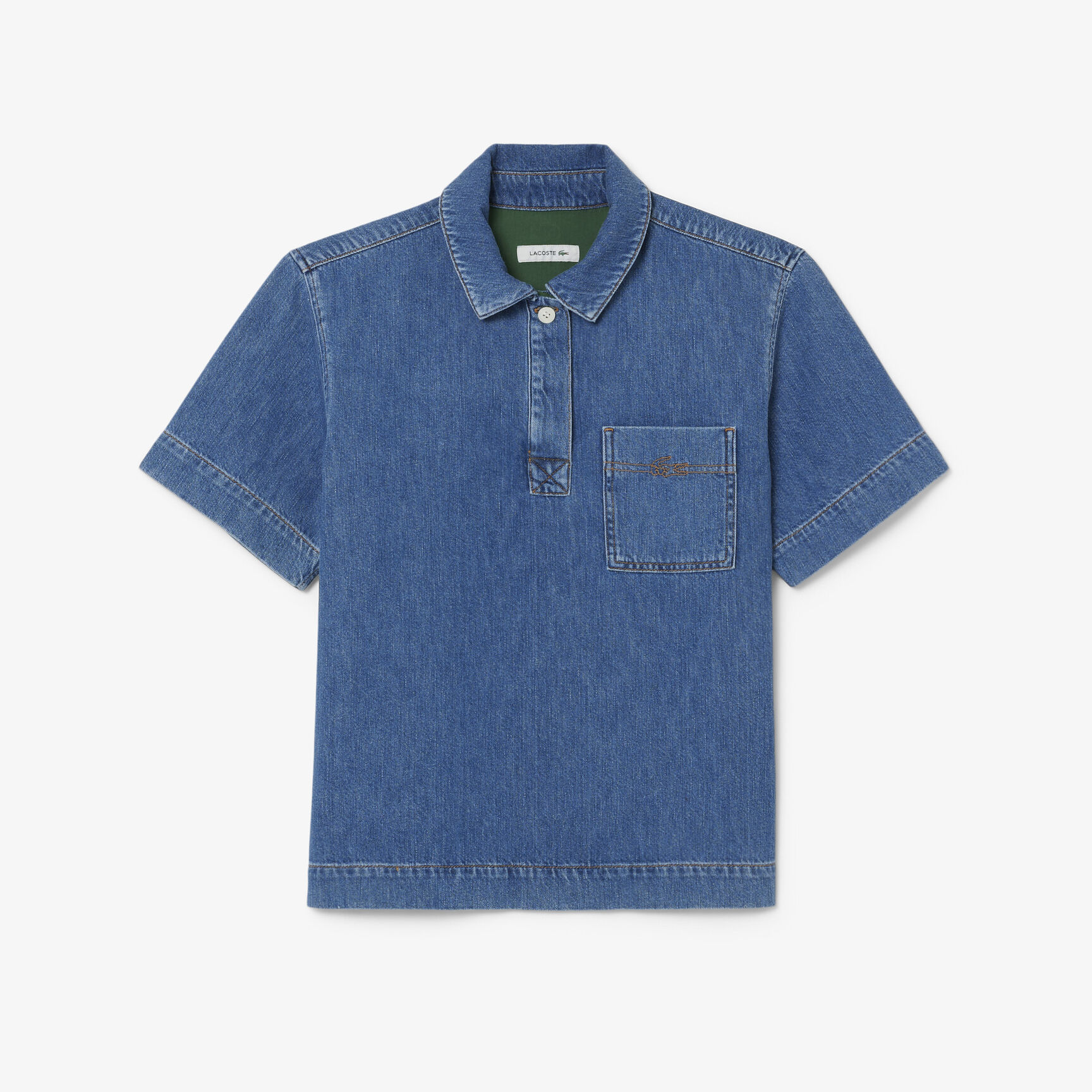 Oversized Lightweight Denim Polo Shirt