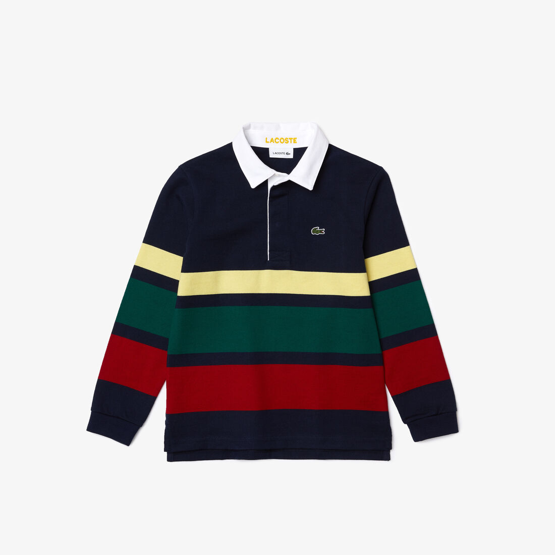 قميص بولو Lacoste للأولاد من قطن الرجبي بقصة عادية قميص بولو Lacoste للأولاد من قطن الرجبي بقصة عادية