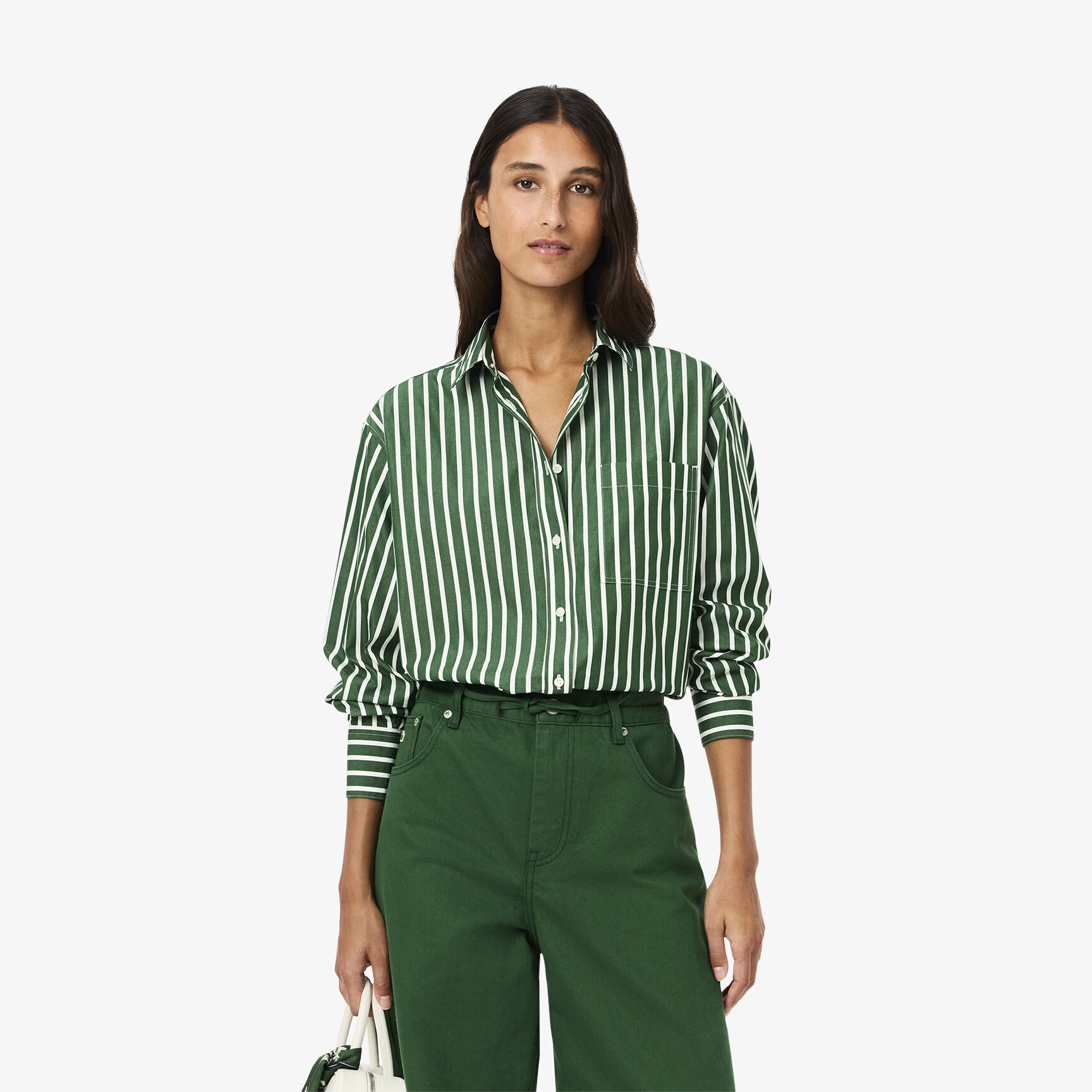 قميص بوبلين قطني كبير الحجم