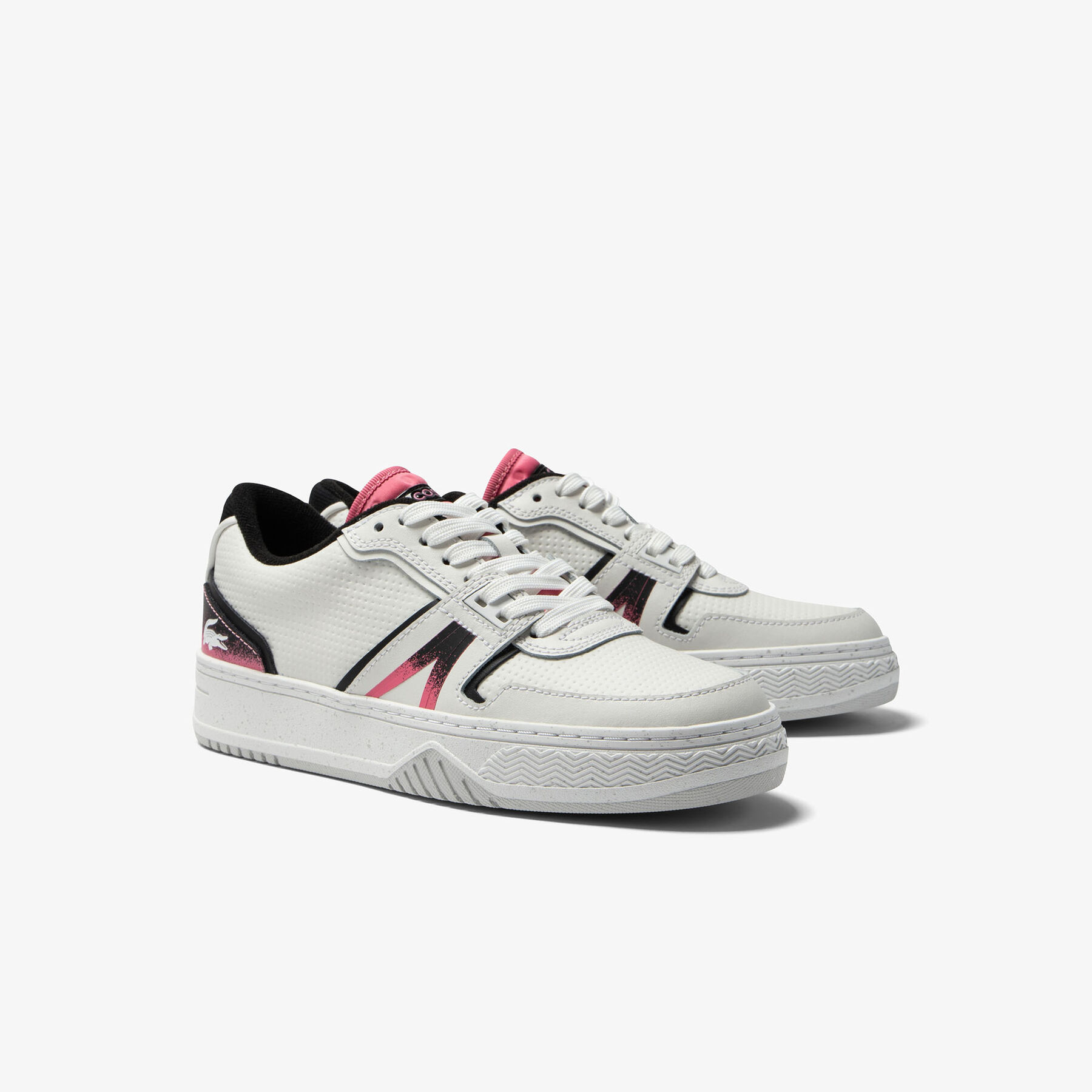 women s lacoste l001 leather heel pop trainers