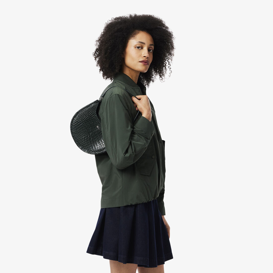 Small Chantaco Embossed Leather Half Moon Bag Small Chantaco Embossed Leather Half Moon Bag