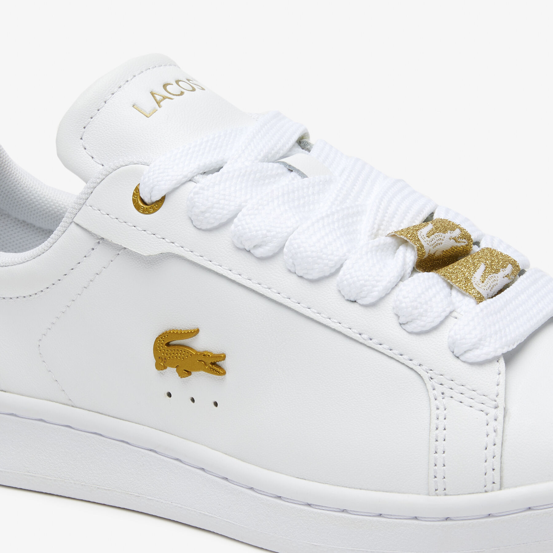 Women's Lacoste Carnaby Pro Leather Metallic Detailing Trainers Women's Lacoste Carnaby Pro Leather Metallic Detailing Trainers