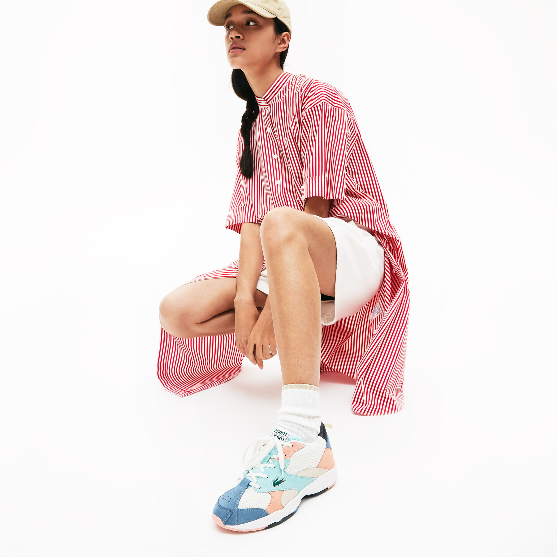 Women's Storm 96 Textile and Suede Sneakers lacoste women s storm 96 textile and suede sneakers