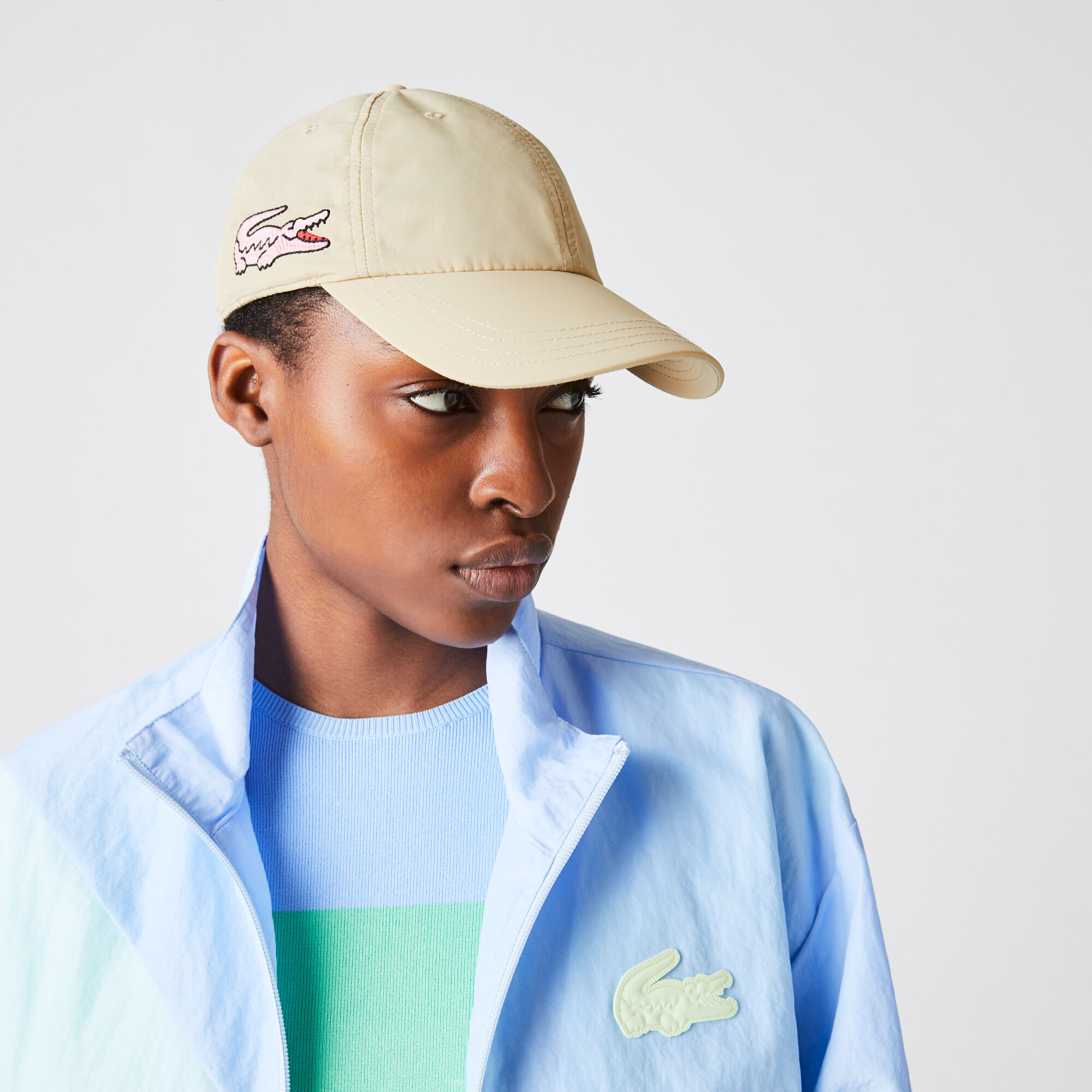 Buy Women s Oversized Embroidered Crocodile Lightweight Nylon Cap Lacoste SA