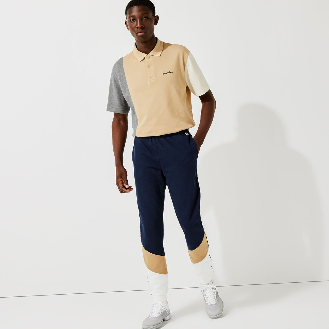 Men's Signature Striped Colorblock Fleece Jogging Pants Men's Signature Striped Colorblock Fleece Jogging Pants