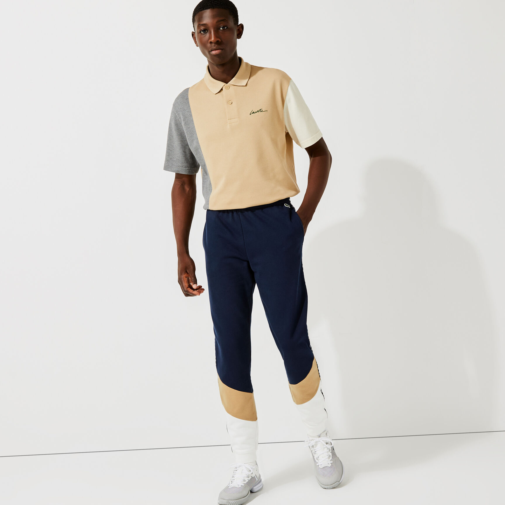 Men's Signature Striped Colorblock Fleece Jogging Pants Men's Signature Striped Colorblock Fleece Jogging Pants