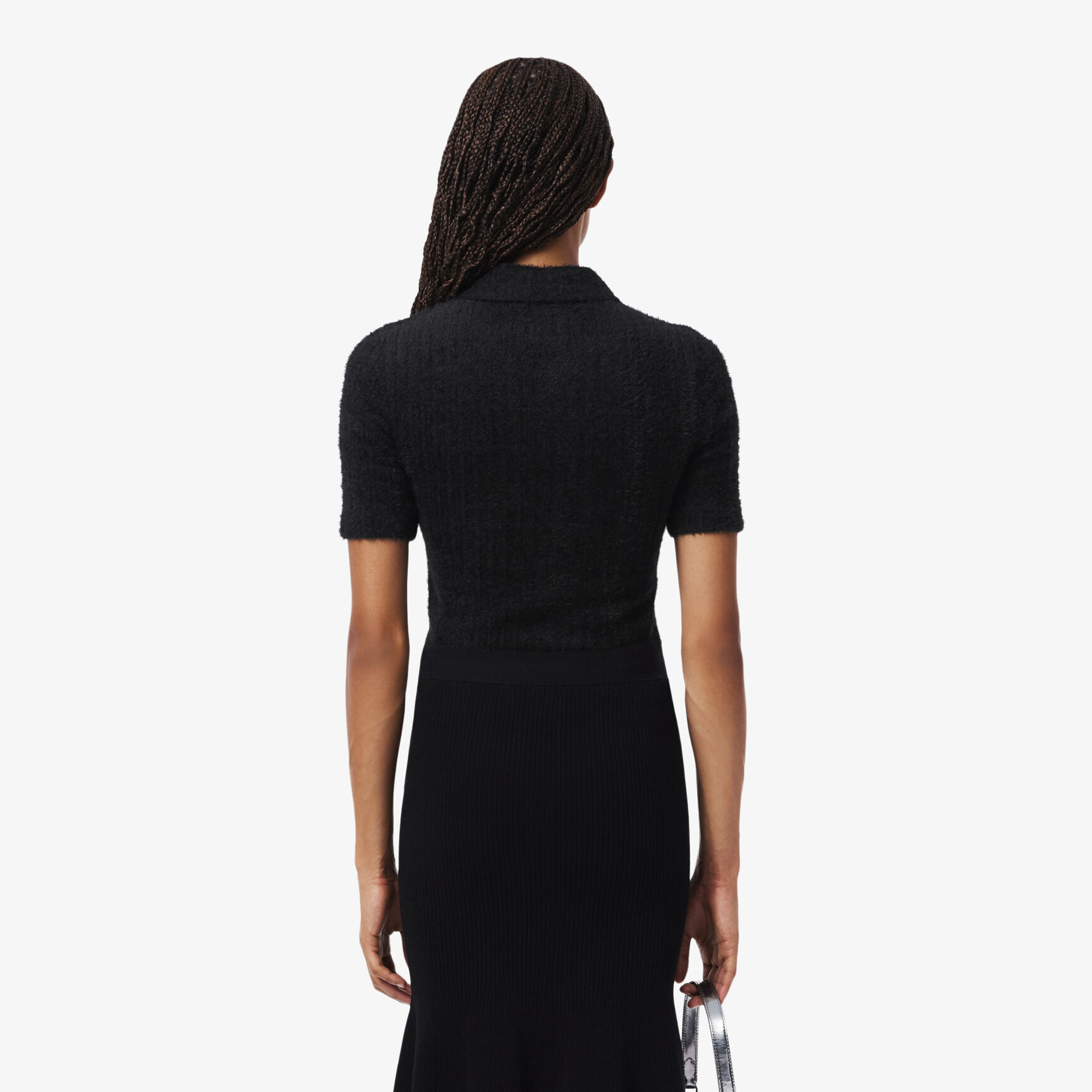 Slim Fit Fuzzy Rib Knit Polo Shirt Slim Fit Fuzzy Rib Knit Polo Shirt