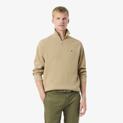 Zip-up High Neck Interlock Sweatshirt 