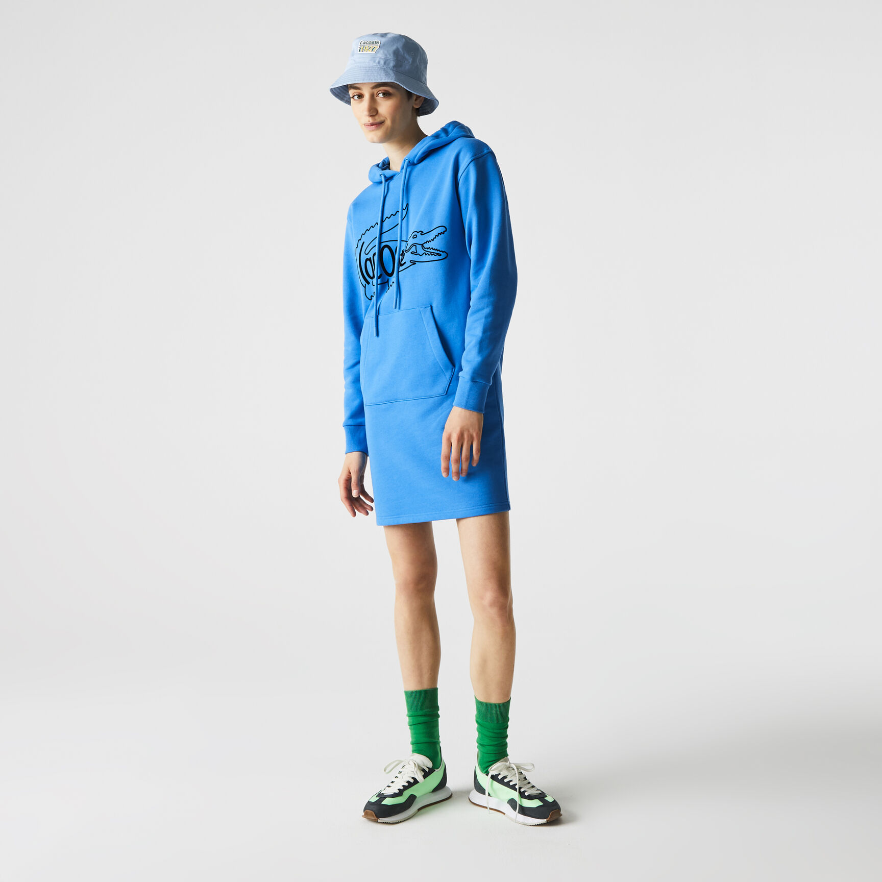 فستان سويت شيرت من القطن الصوفي مع طبعة التمساح بحجم كبير للنساء فستان سويت شيرت من القطن الصوفي مع طبعة التمساح بحجم كبير للنساء