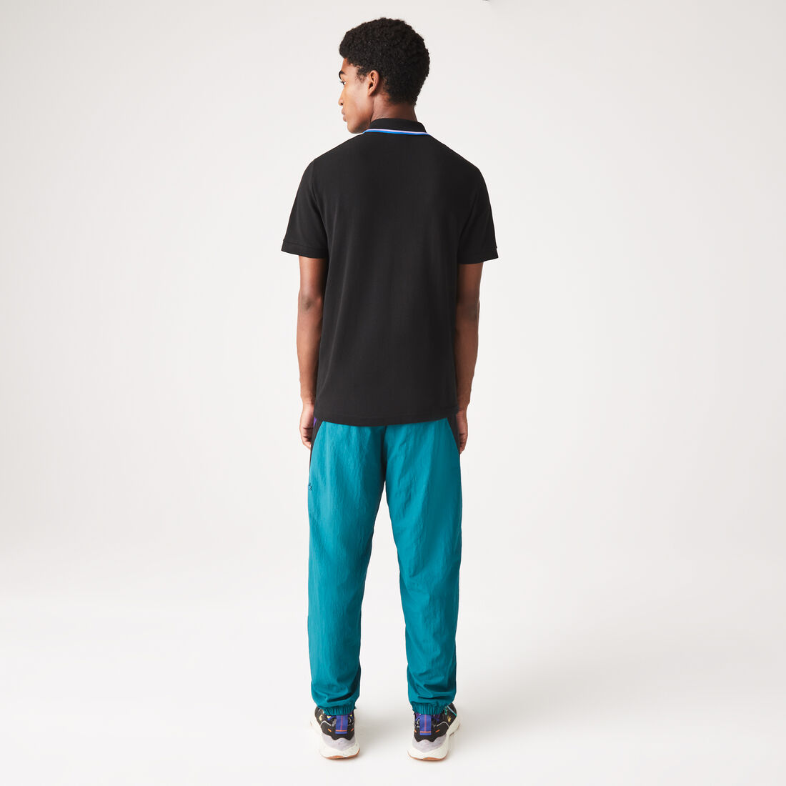 Men's Lacoste Regular Fit Striped Collar Cotton Petit Piqué Polo Men's Lacoste Regular Fit Striped Collar Cotton Petit Piqué Polo