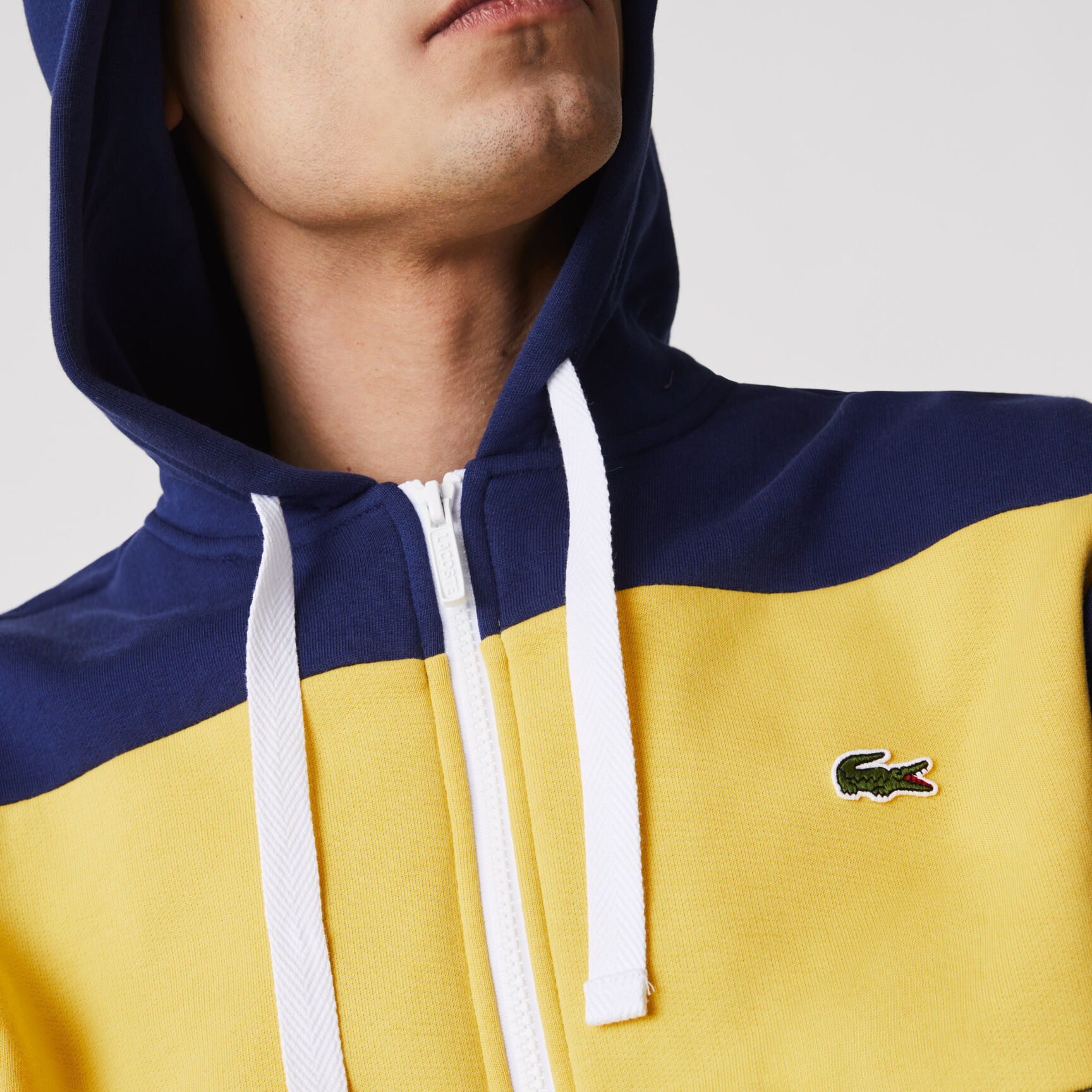 Men&rsquo;s Hooded Colorblock Fleece Zip Sweatshirt