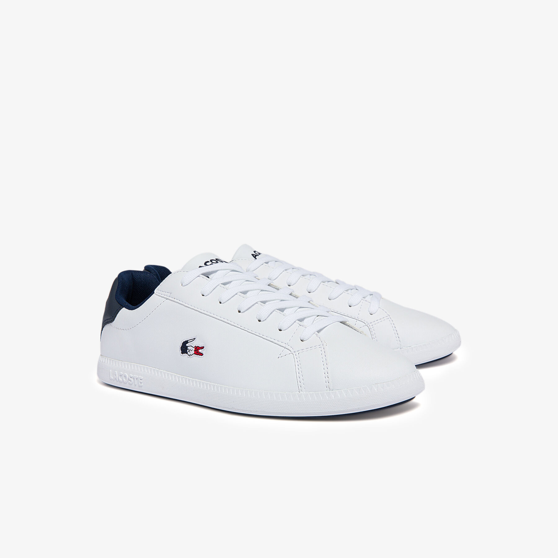 Men's Graduate Tricolore Leather and Synthetic Trainers lacoste men s graduate tricolore leather and synthetic trainers
