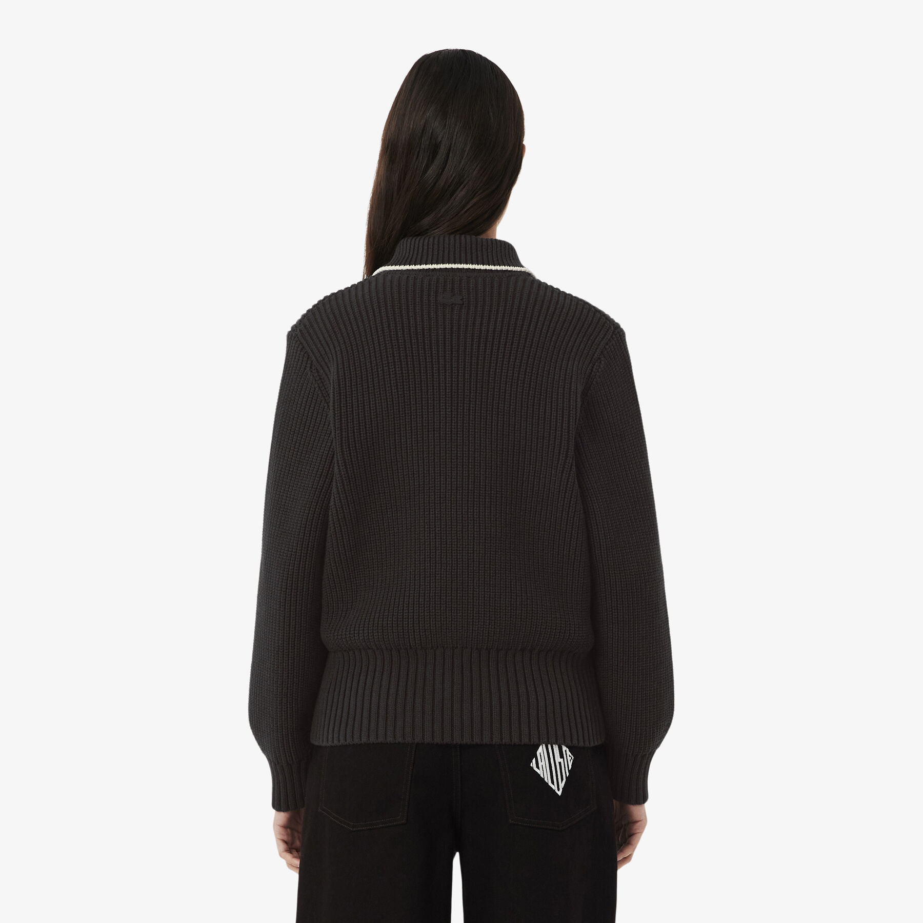 Zipped Cotton Badge Accent Sweater lacoste zipped cotton badge accent sweater