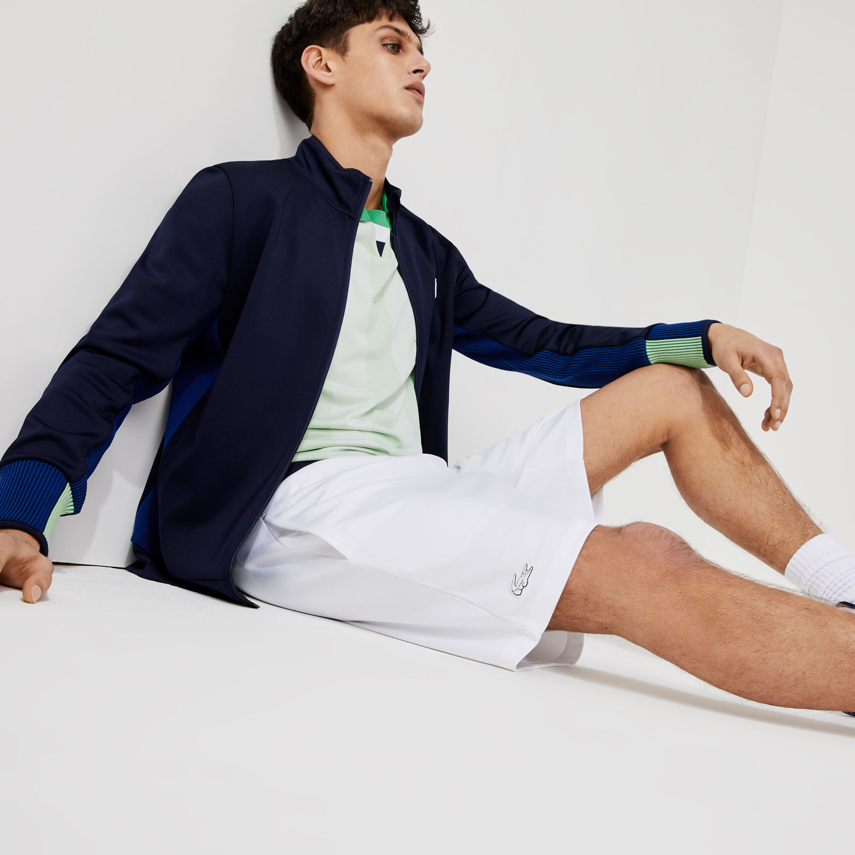 شورت جاكار بخصر مطاطي بلون مغاير للرجال مجموعة Lacoste SPORT شورت جاكار بخصر مطاطي بلون مغاير للرجال مجموعة Lacoste SPORT