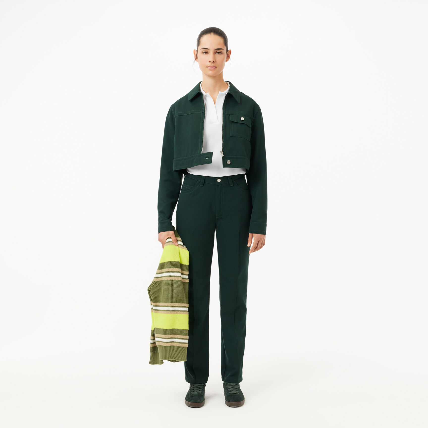 Open Neck Fluid Pique Polo Shirt