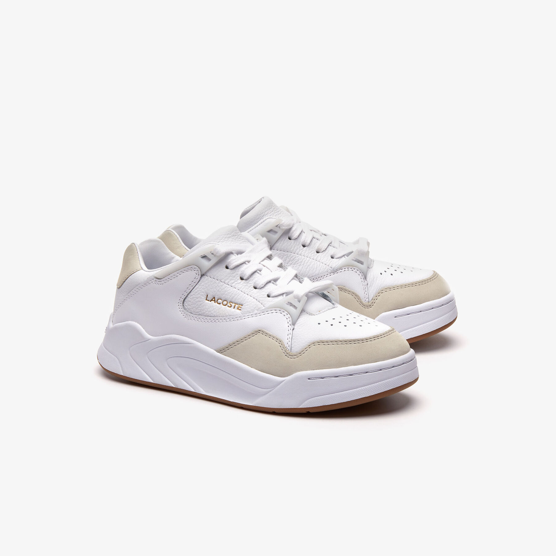 lacoste women s court slam tonal leather trainers