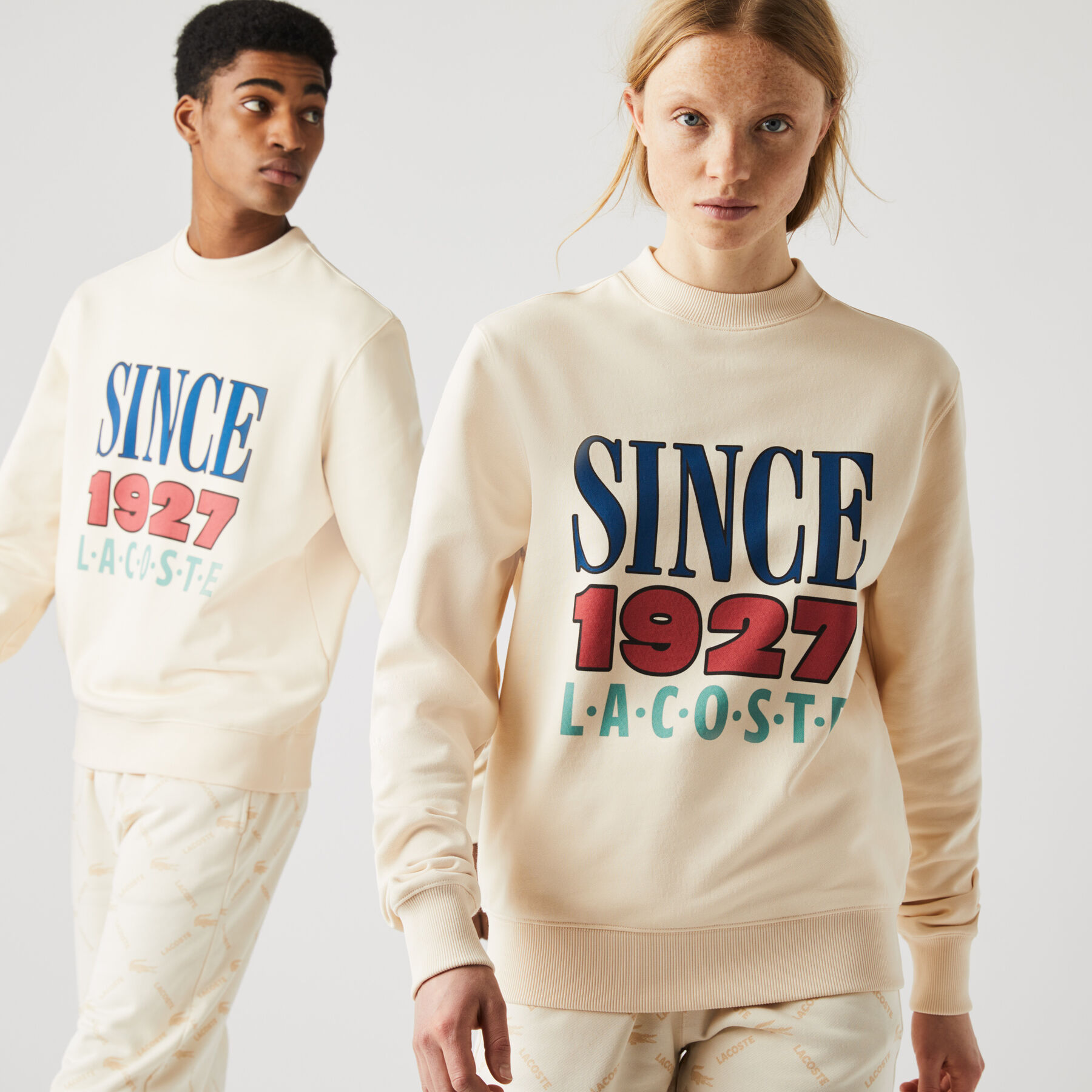 Unisex Lacoste LIVE Print Cotton Fleece Sweatshirt unisex lacoste live print cotton fleece sweatshirt