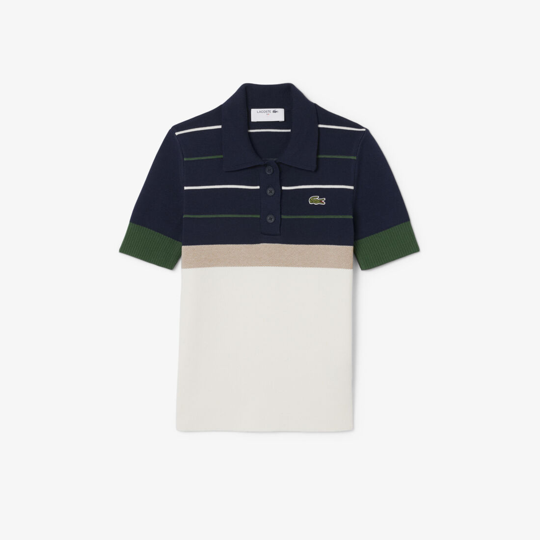 French Made Striped Polo Collar Sweater