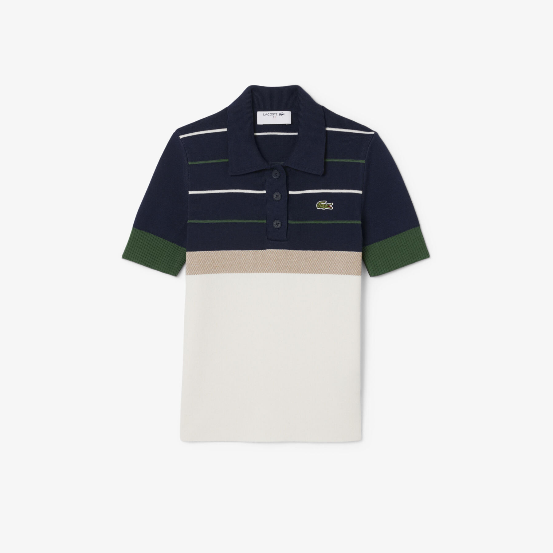 French Made Striped Polo Collar Sweater lacoste french made striped polo collar sweater