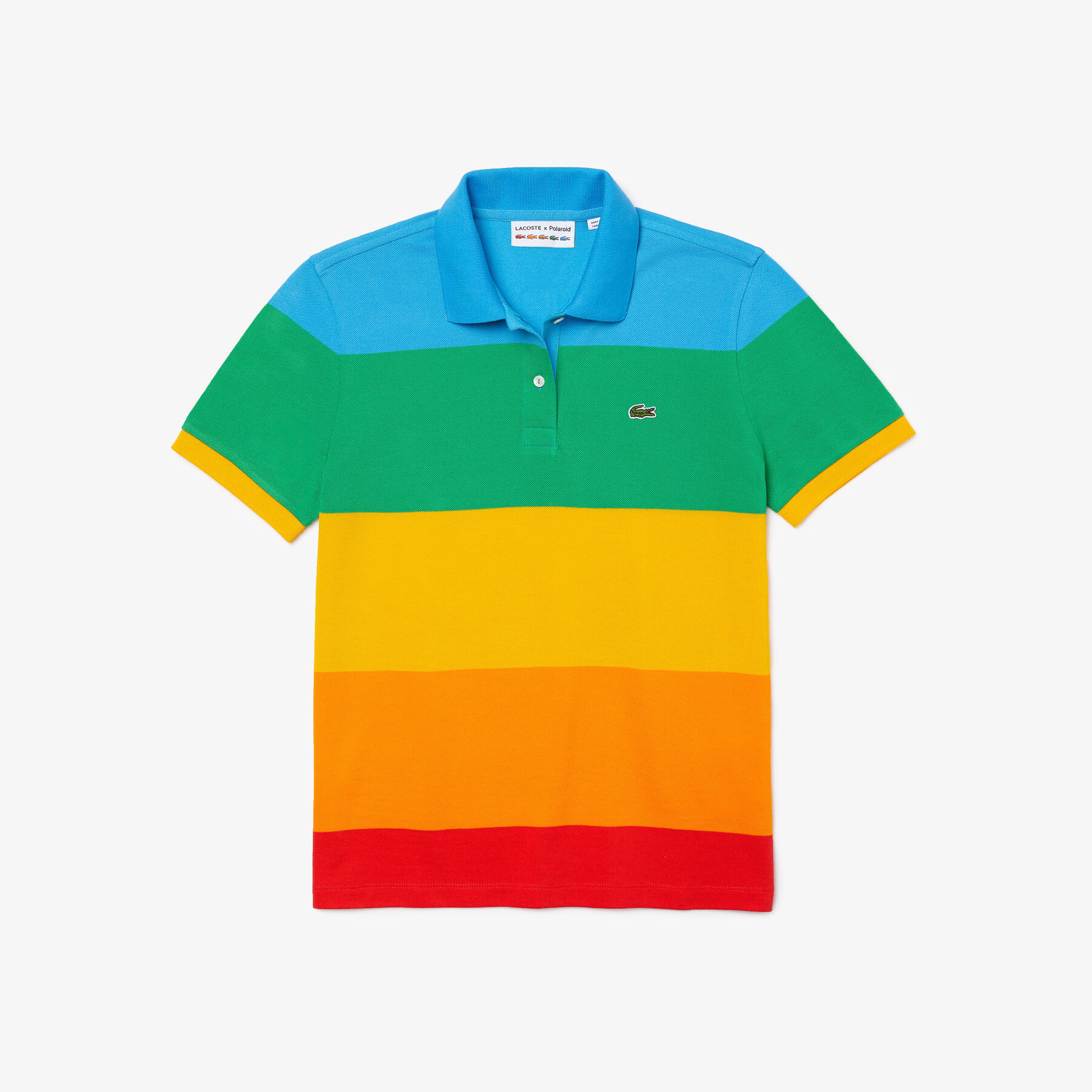 lacoste women s polaroid collaboration color striped regular fit polo