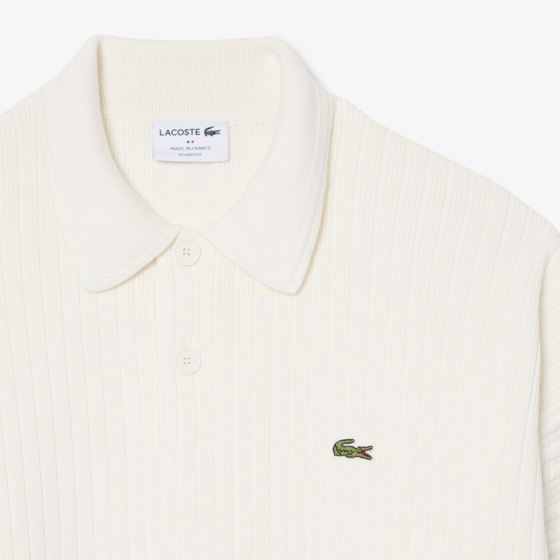 lacoste french made cotton polo collar sweater