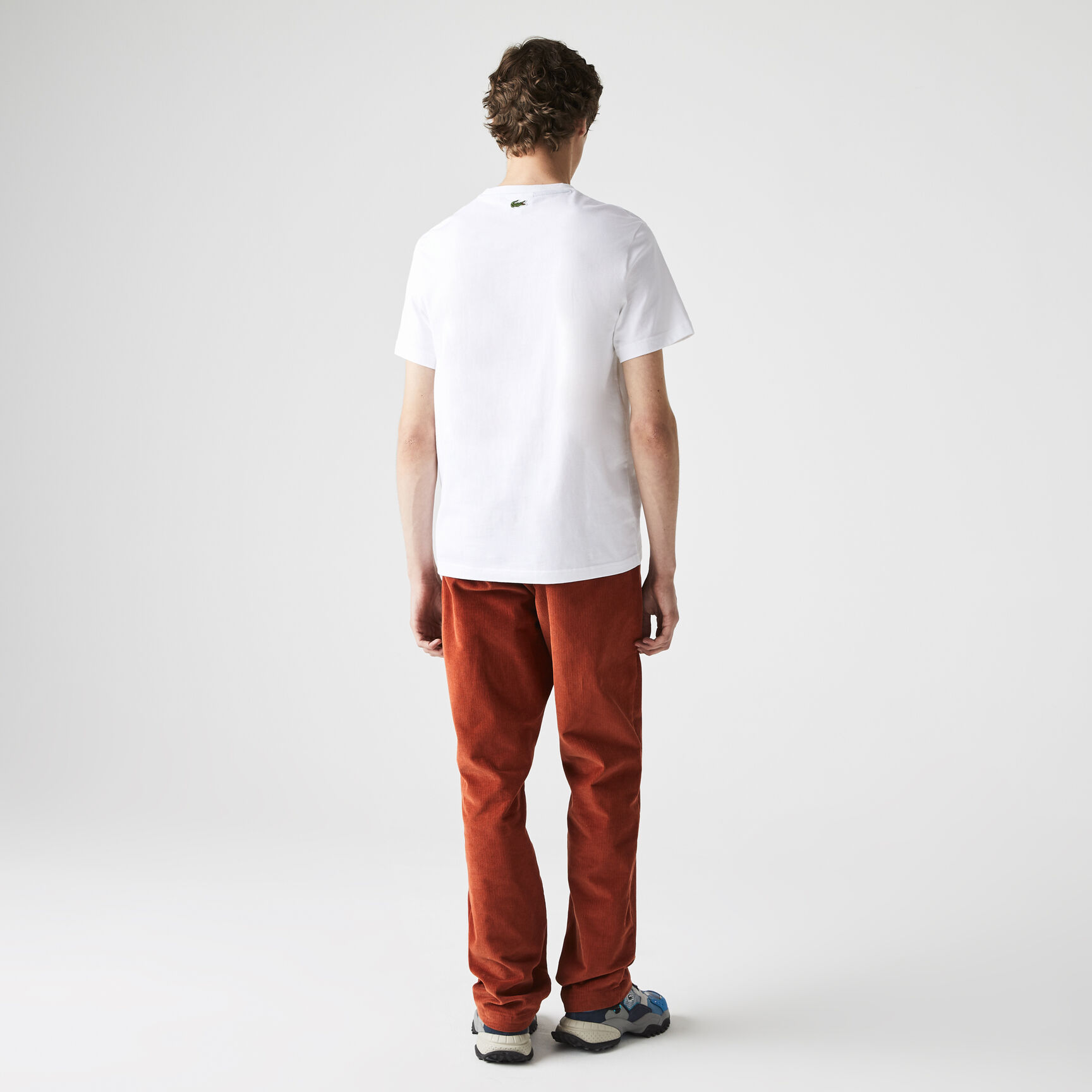 Men&rsquo;s Crew Neck Crackled Logo Print Cotton T-shirt