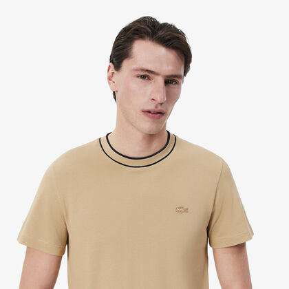 تي شيرت بياقة مخططة من بيكيه