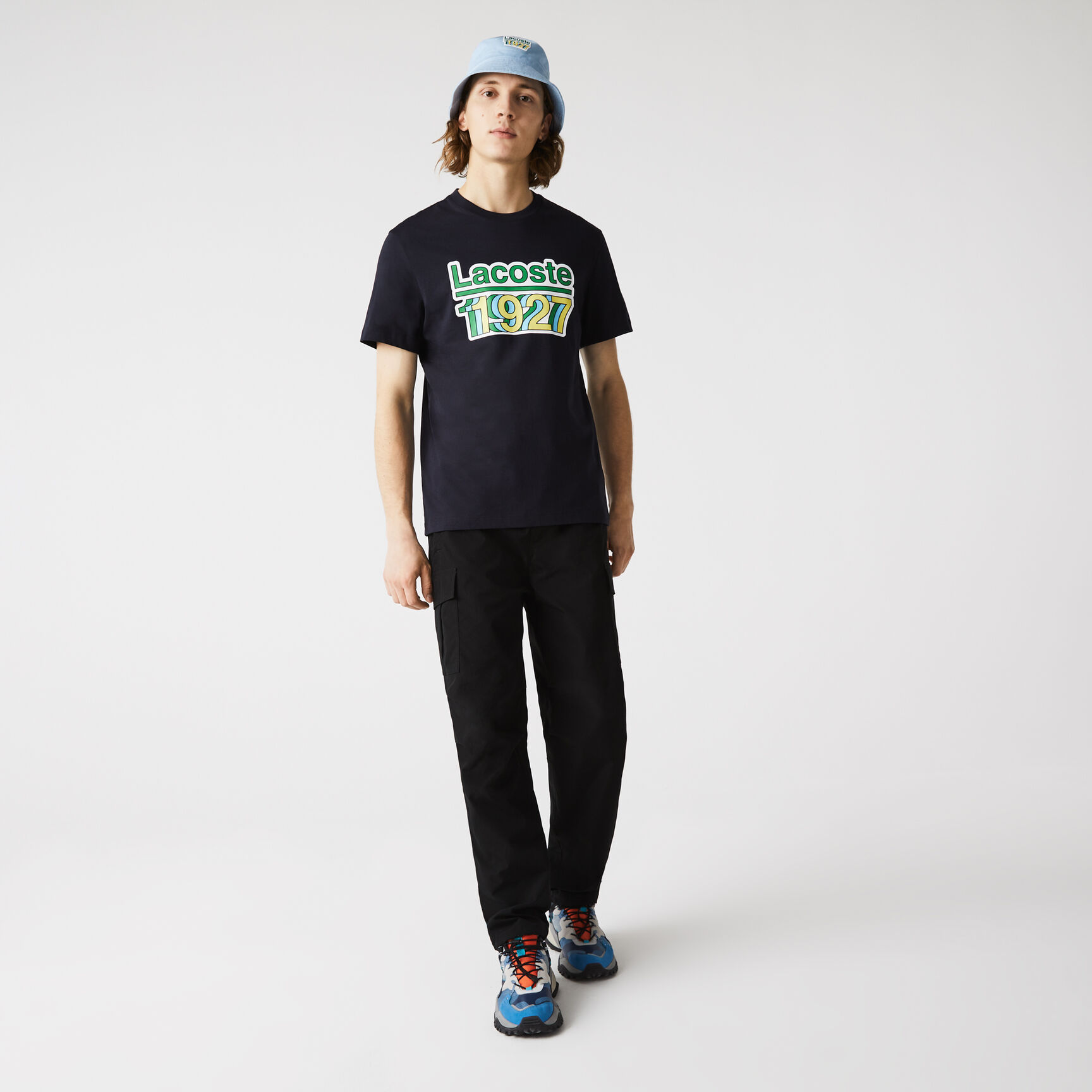 تيشيرت قطني مطبوع برقبة دائرية للرجال