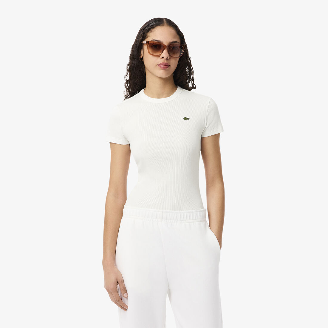 Slim Fit Ribbed Cotton T-shirt