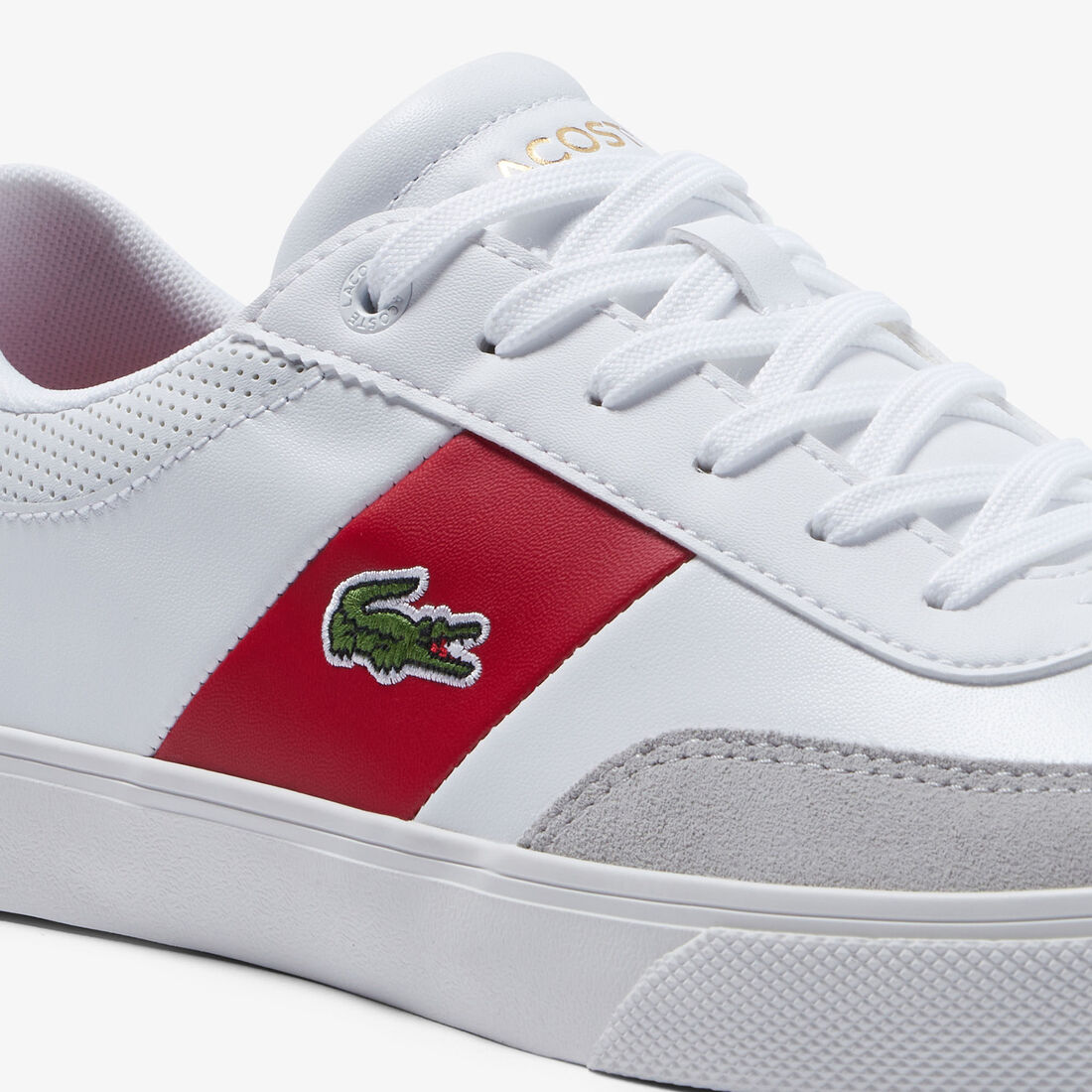 Men s Lacoste Court Master Pro Leather Sneakers White Red LACOSTE KSA Men s Lacoste Court Master Pro Leather Sneakers White Red LACOSTE KSA