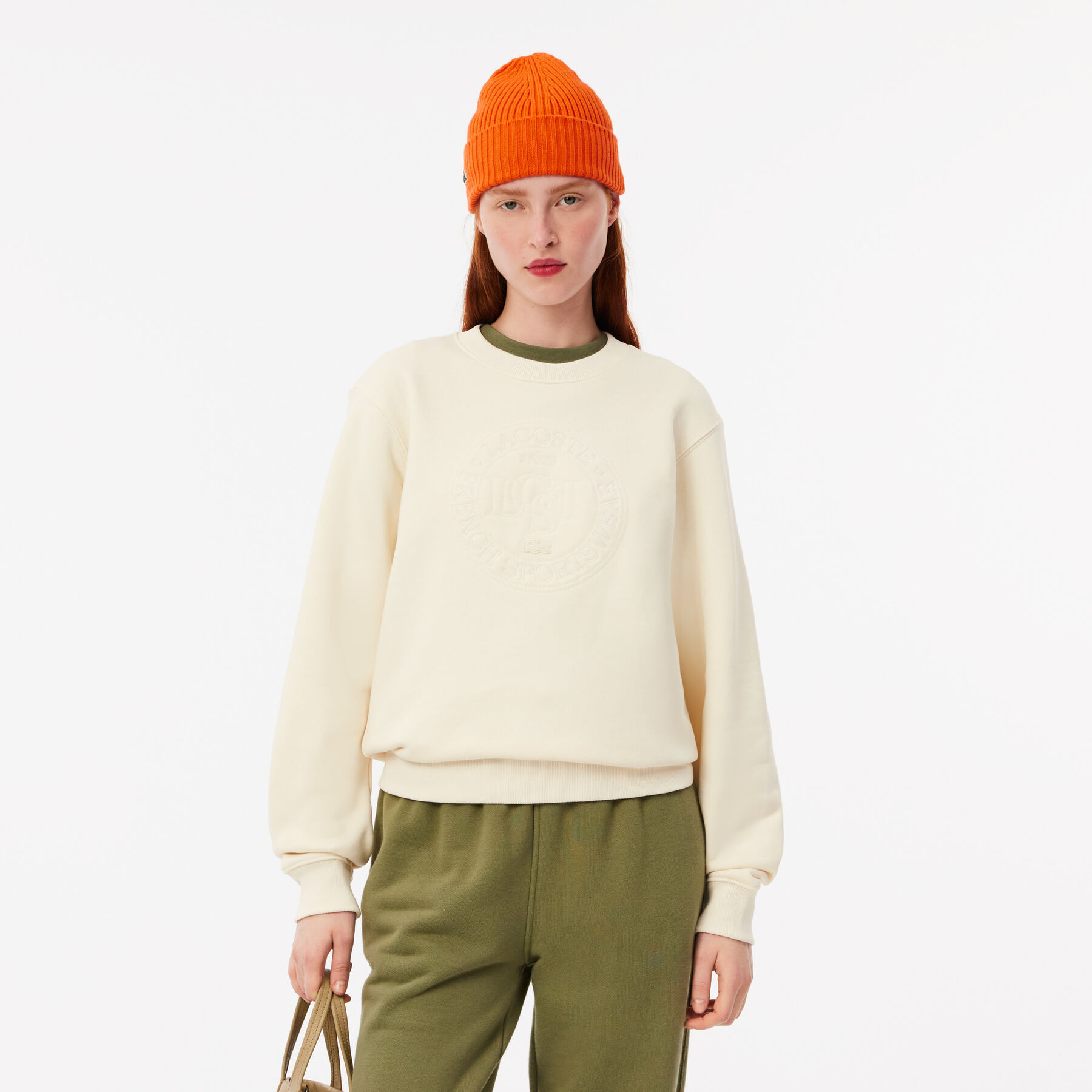 Embroidered Cotton Sweatshirt lacoste embroidered cotton sweatshirt