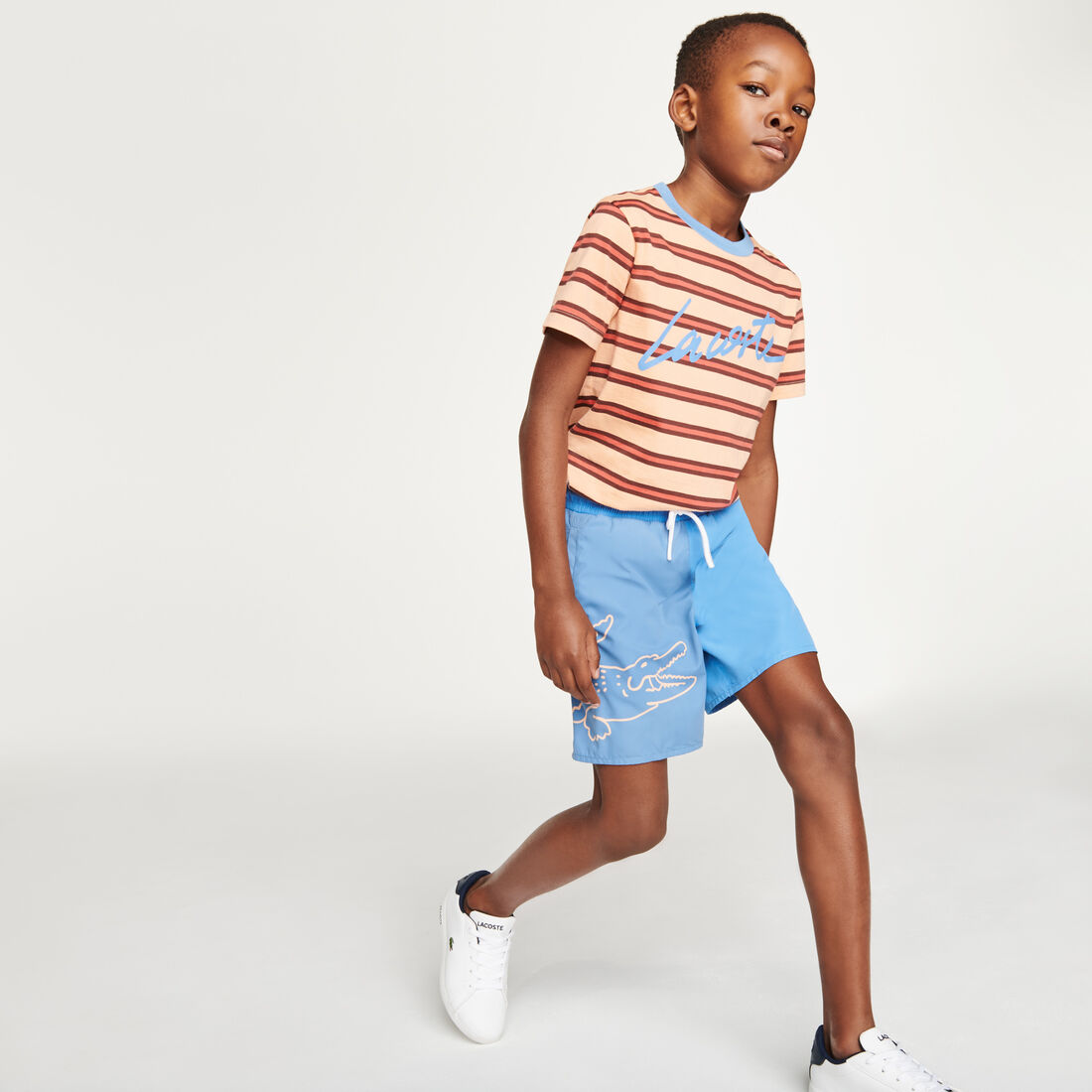 Boys&rsquo; Bicolor Crocodile Print Swimming Trunks