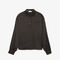 Long Sleeved Oversized Satin Polo Shirt