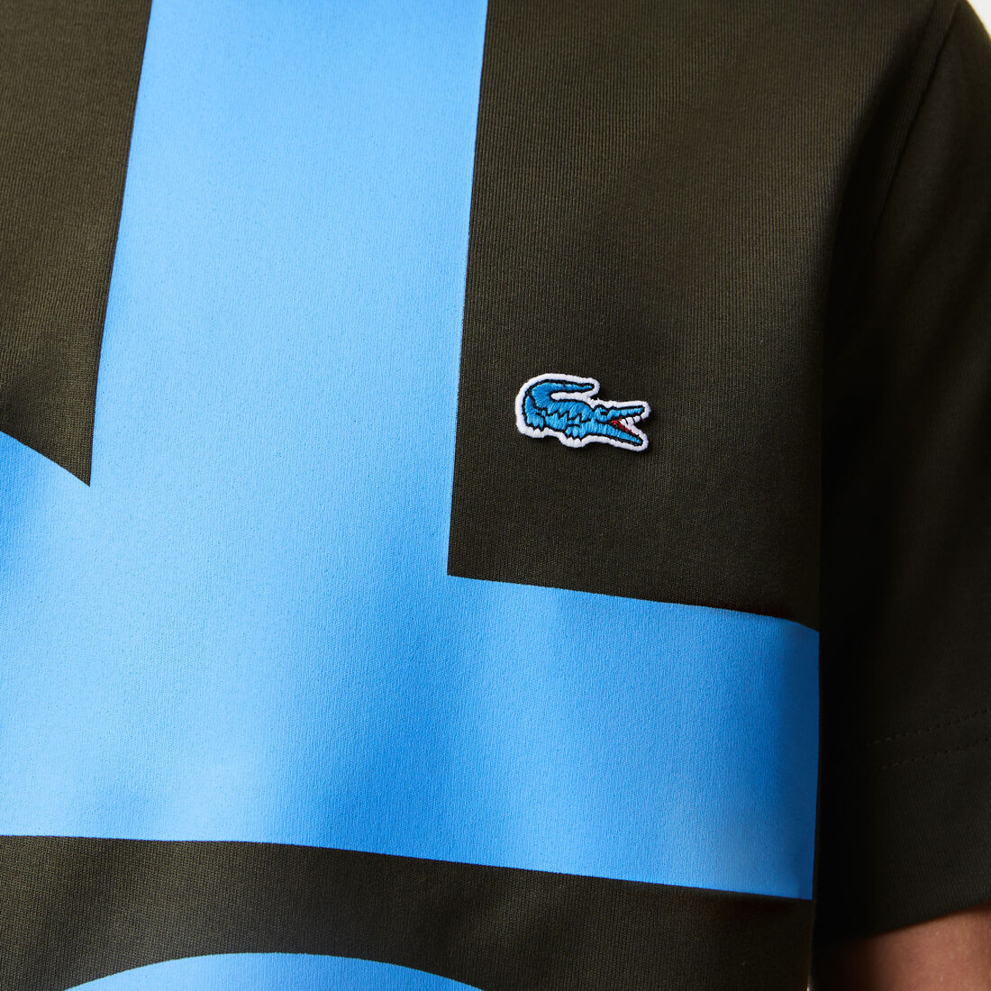 تيشيرت قطن بقصة عادية وحروف بلون مغاير للرجال تيشيرت قطن بقصة عادية وحروف بلون مغاير للرجال