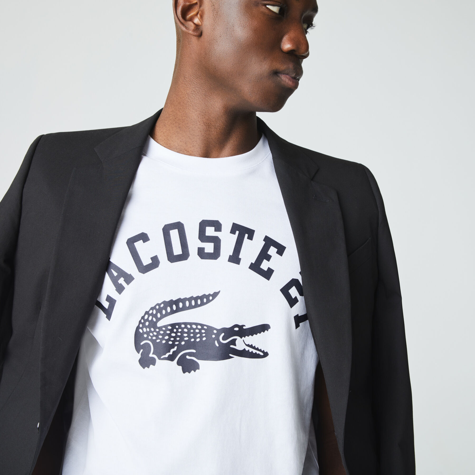 Men’s Crew Neck Lacoste 27 Print Cotton T-shirt men s crew neck lacoste 27 print cotton t shirt
