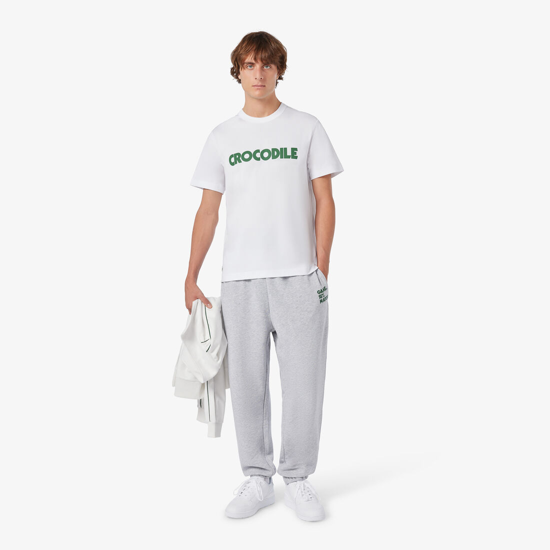 Pique Effect Slogan Cotton Jersey T-shirt Pique Effect Slogan Cotton Jersey T-shirt