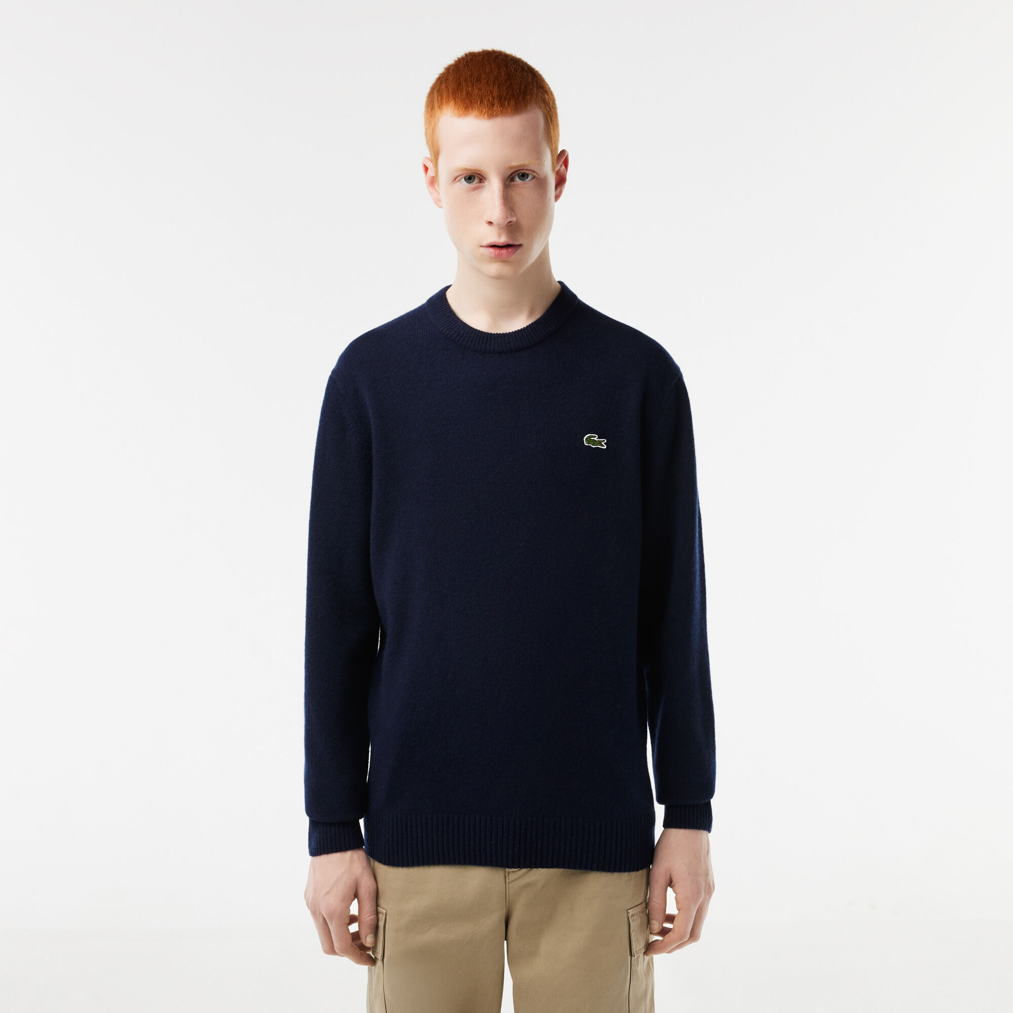 Buy Men s Crew Neck Wool Sweater Lacoste SA