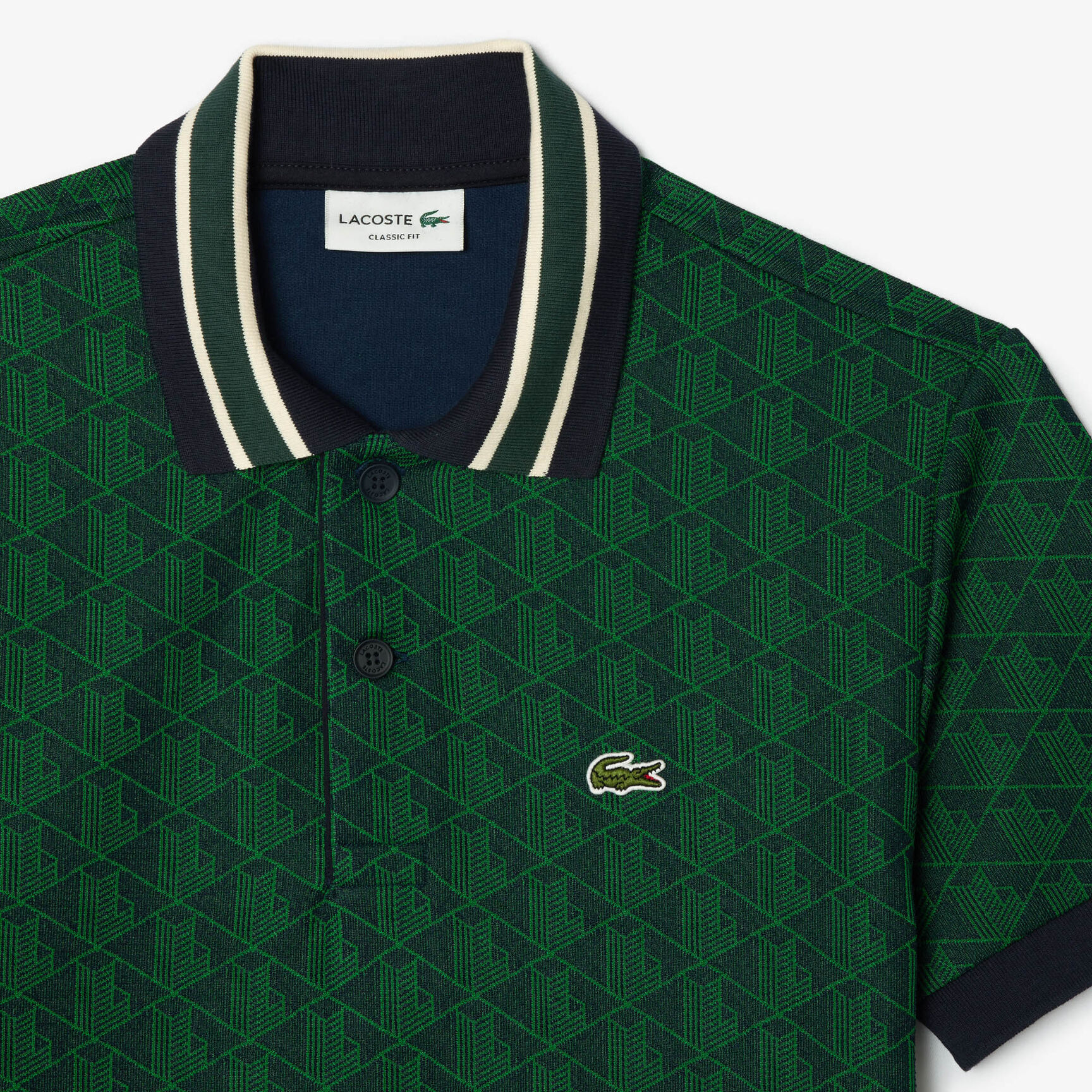 Classic Fit Monogram Jacquard Polo Shirt