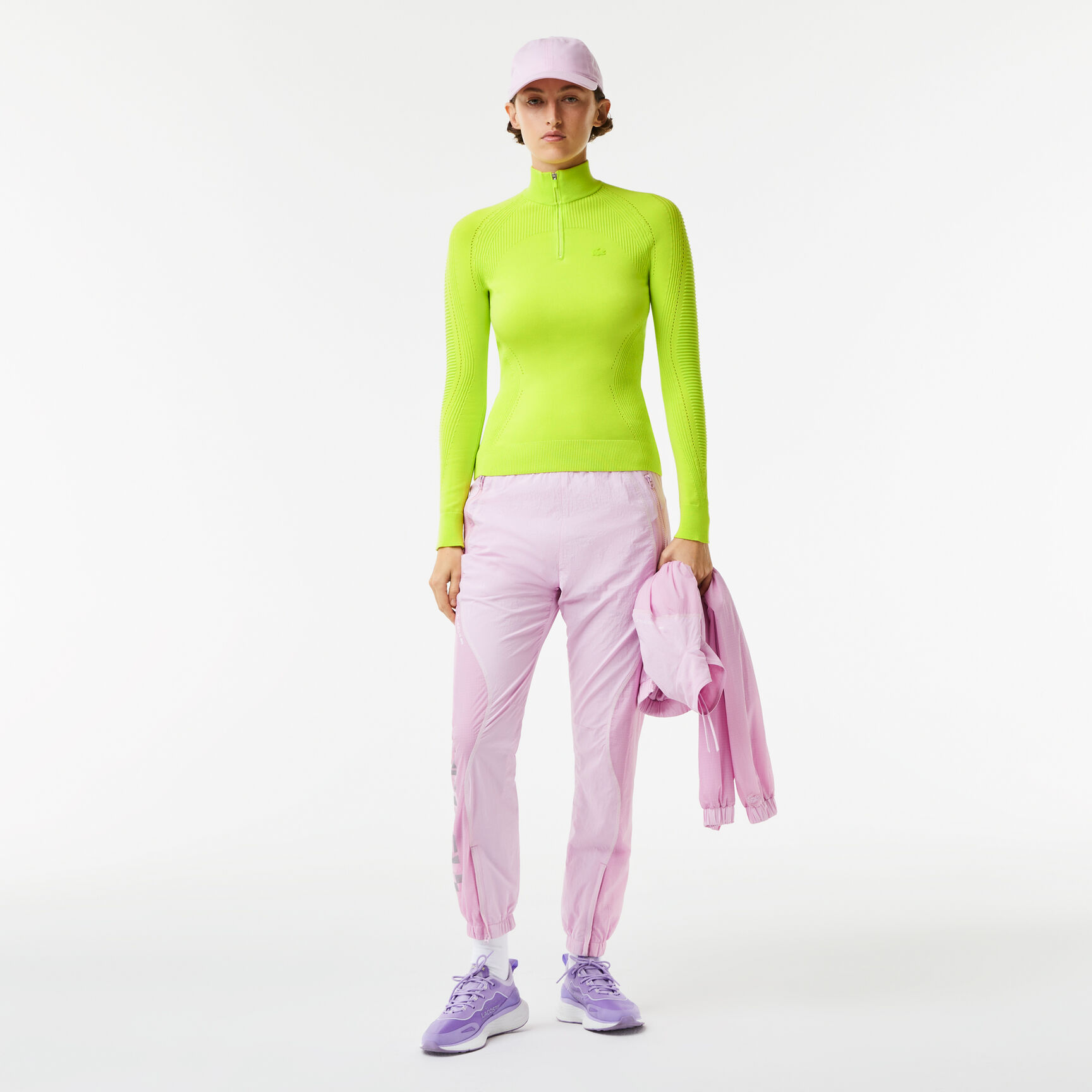 سترة لاكوست صوف بسحّاب على الرقبة للنساء سترة لاكوست صوف بسحّاب على الرقبة للنساء