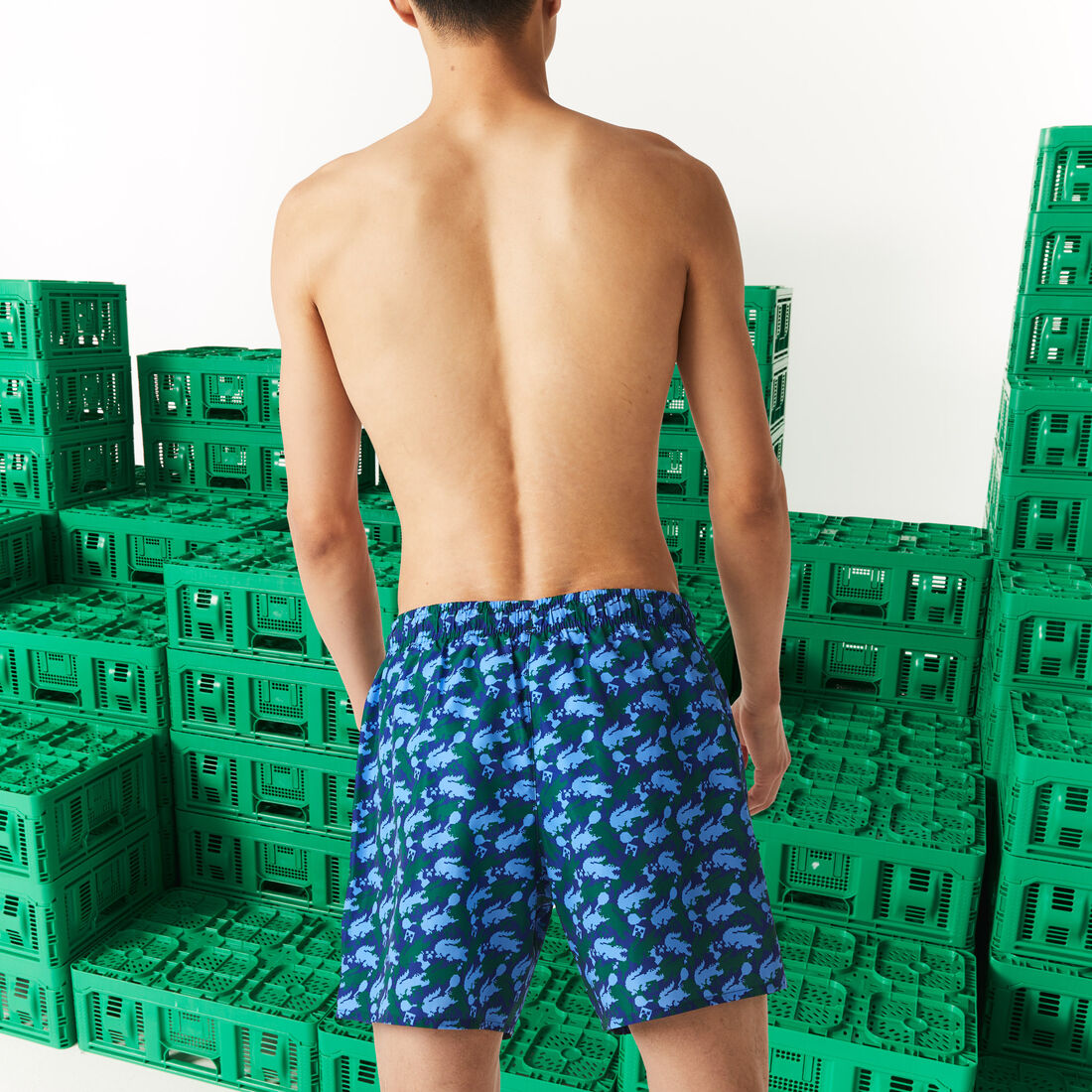 Men's Lacoste x Minecraft Print Light Swimming Trunks Men's Lacoste x Minecraft Print Light Swimming Trunks