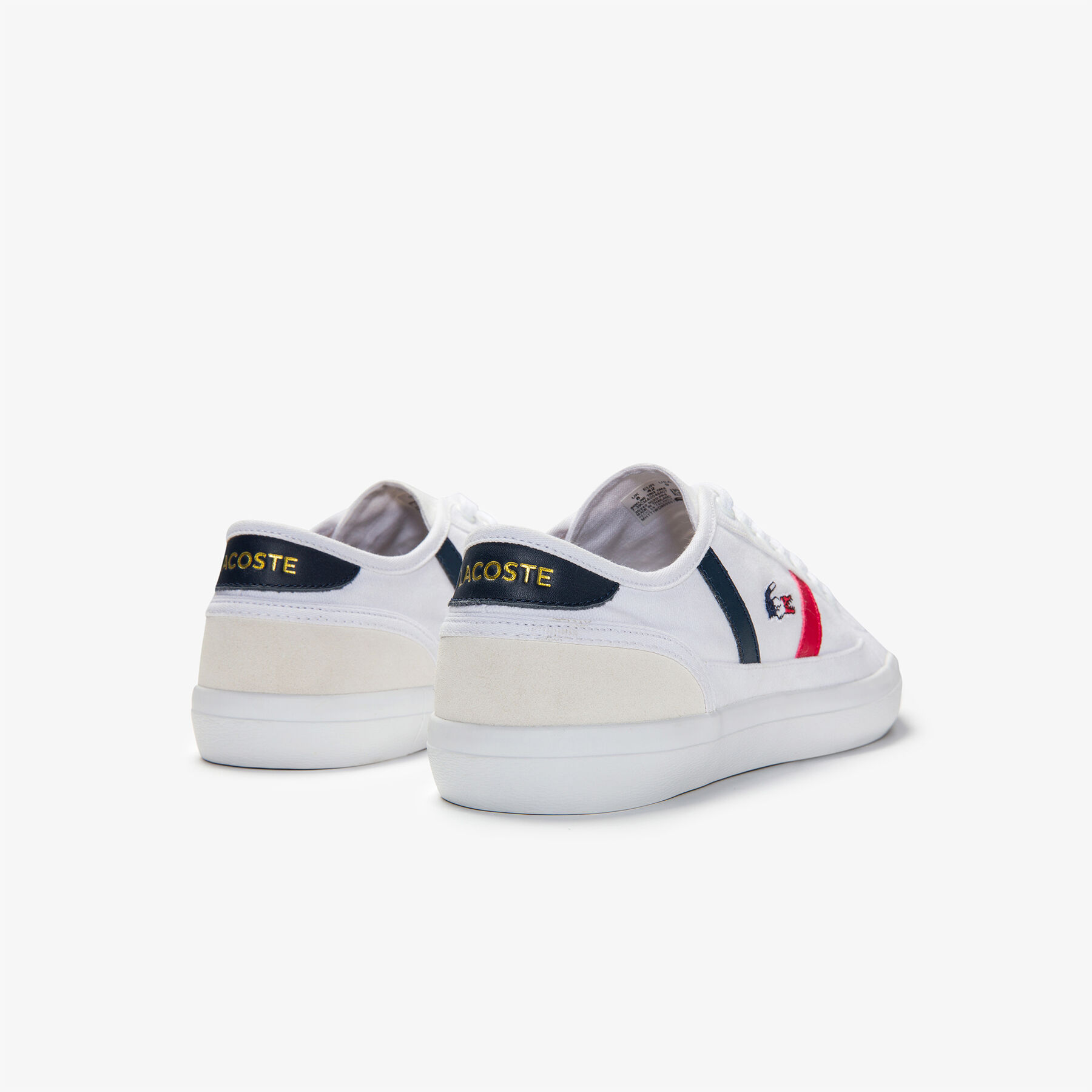 Women's Sideline Tricolour Canvas and Suede Sneakers lacoste women s sideline tricolour canvas and suede sneakers