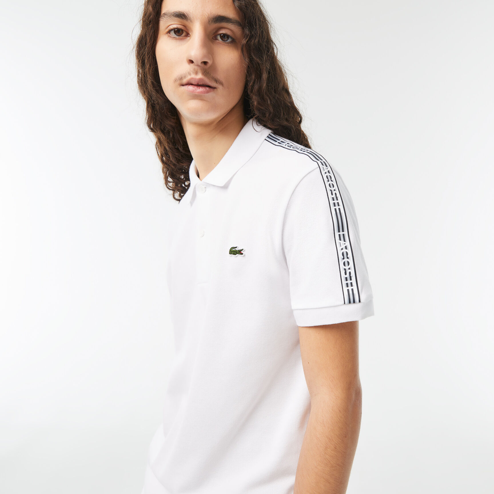 Regular Fit Logo Stripe Stretch Cotton Polo Shirt