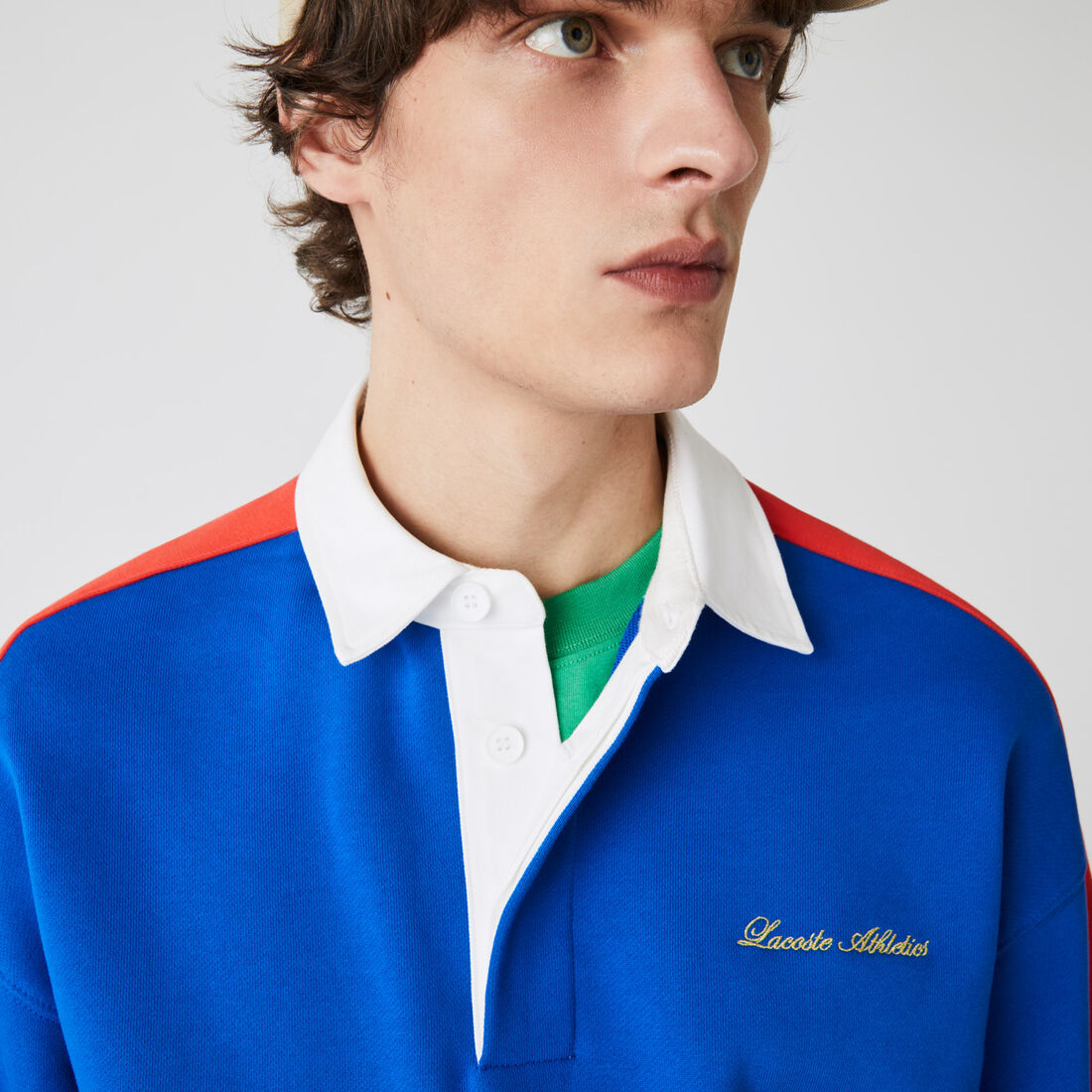 سويت شيرت بولو صوف مع كتل لونية مجموعة Lacoste LIVE للرجال سويت شيرت بولو صوف مع كتل لونية مجموعة Lacoste LIVE للرجال