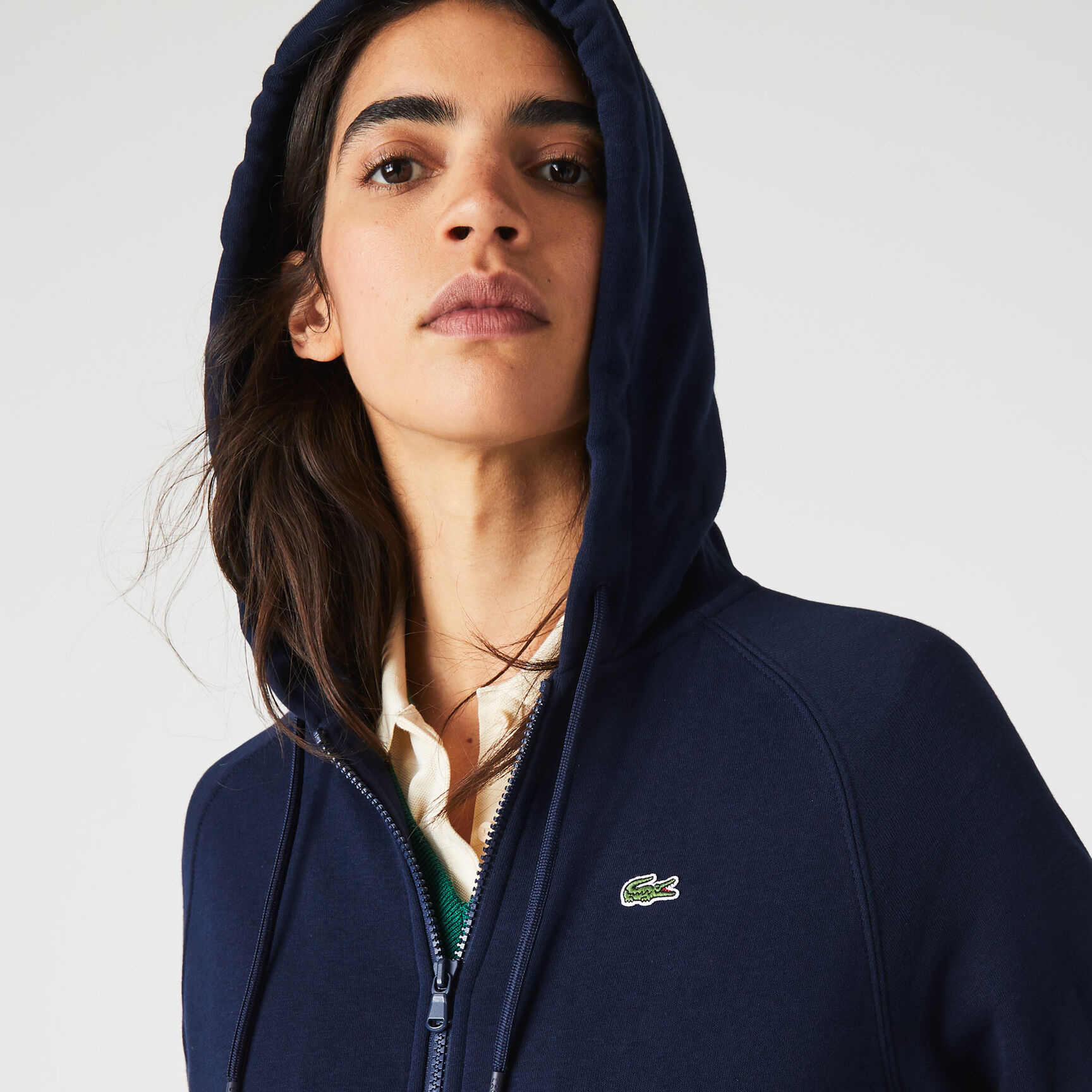 كنزة نسائية بغطاء للرأس مصنوعة من مزيج القطن الصوفي