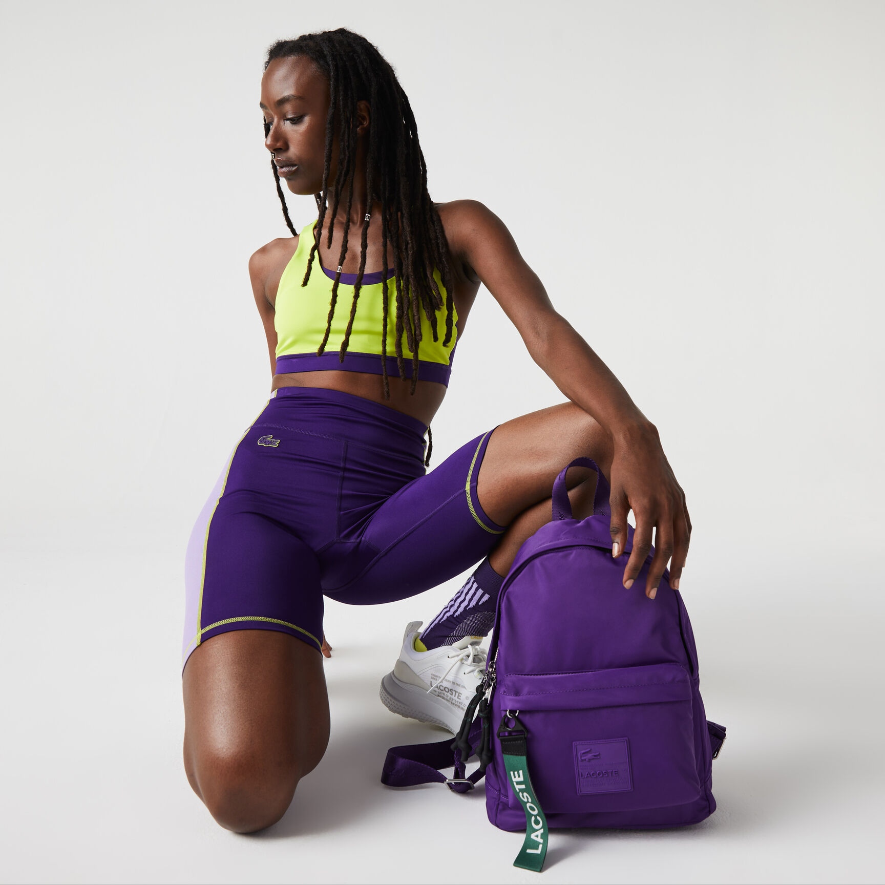 حقيبة ظهر لاكوست برقعة شعار الماركة وجرار سحّاب مزين بالشعار للنساء حقيبة ظهر لاكوست برقعة شعار الماركة وجرار سحّاب مزين بالشعار للنساء