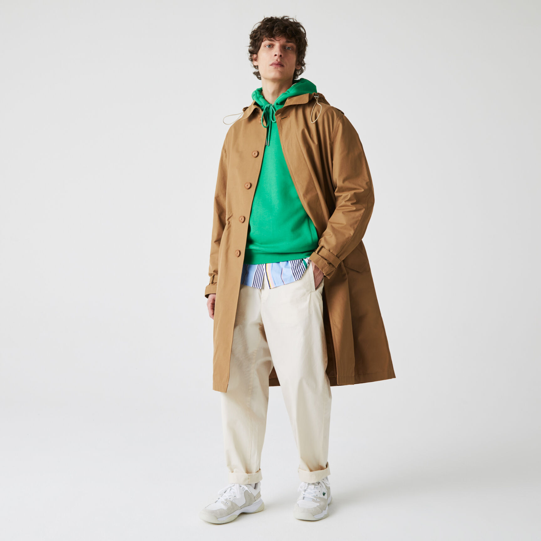 Unisex Solid Lightweight Canvas Trench Coat Unisex Solid Lightweight Canvas Trench Coat