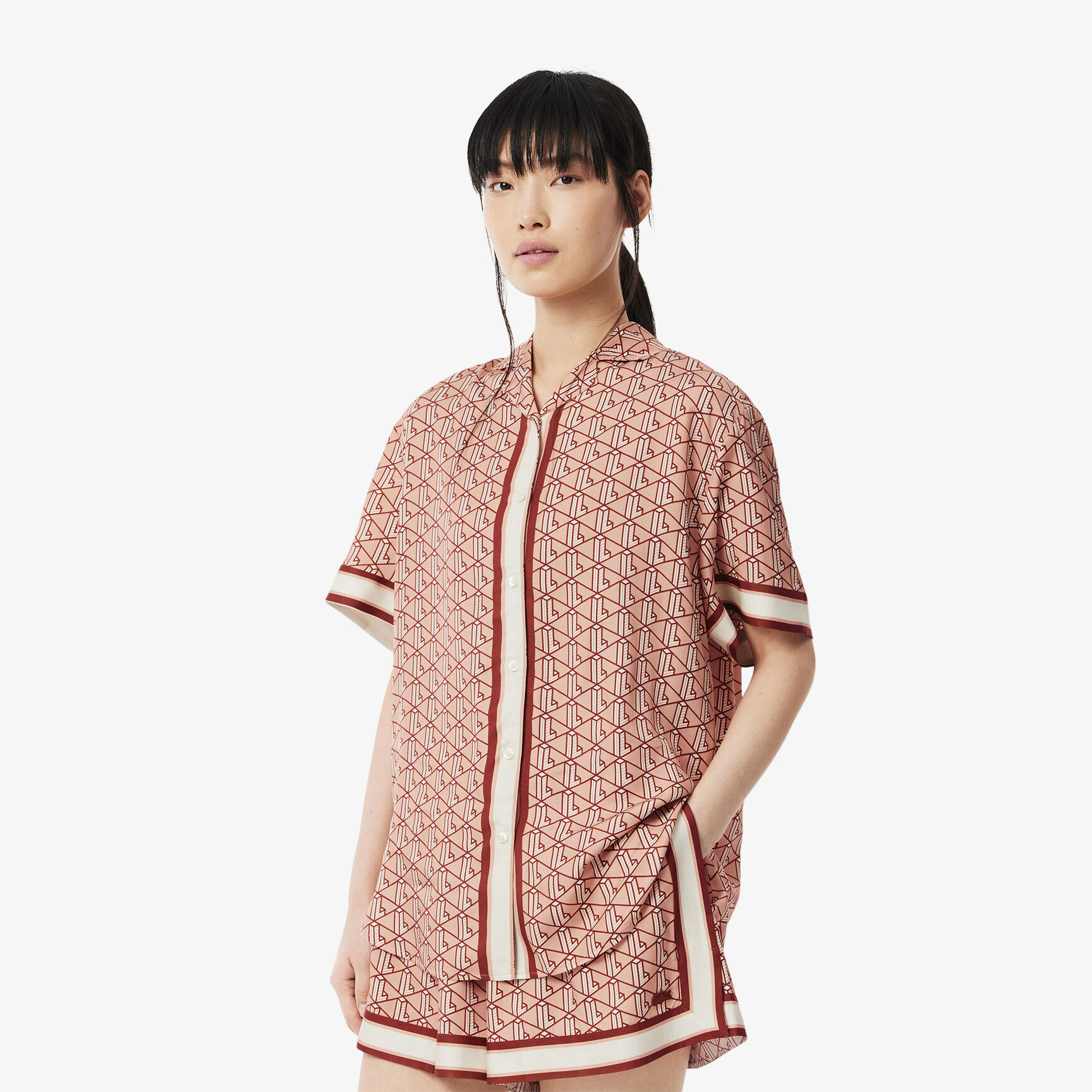 Oversized Monogram Print Shirt Oversized Monogram Print Shirt