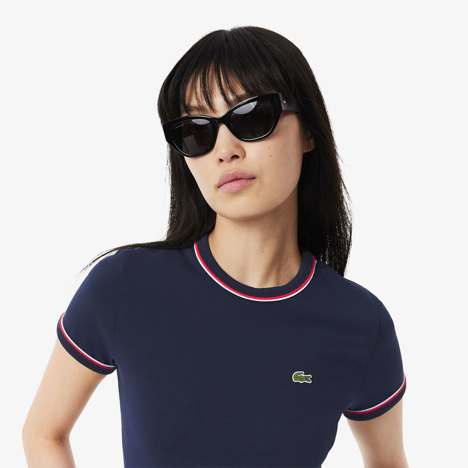 lacoste contrast accent jersey t shirt