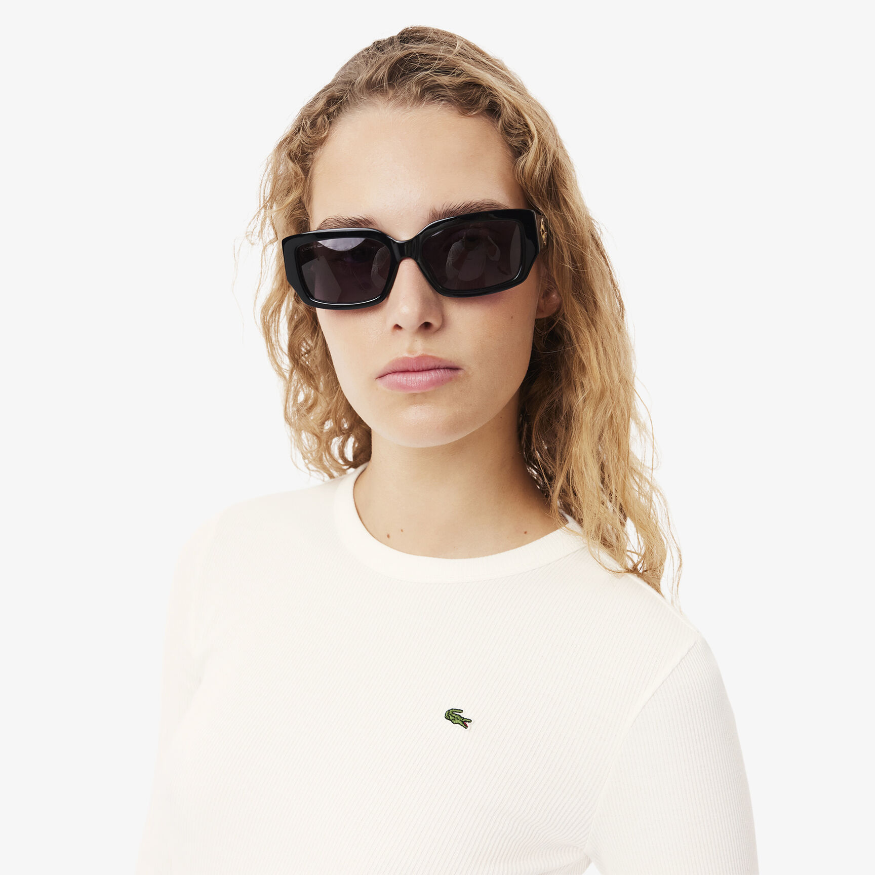 تي شيرت قطن مضلع بأكمام طويلة