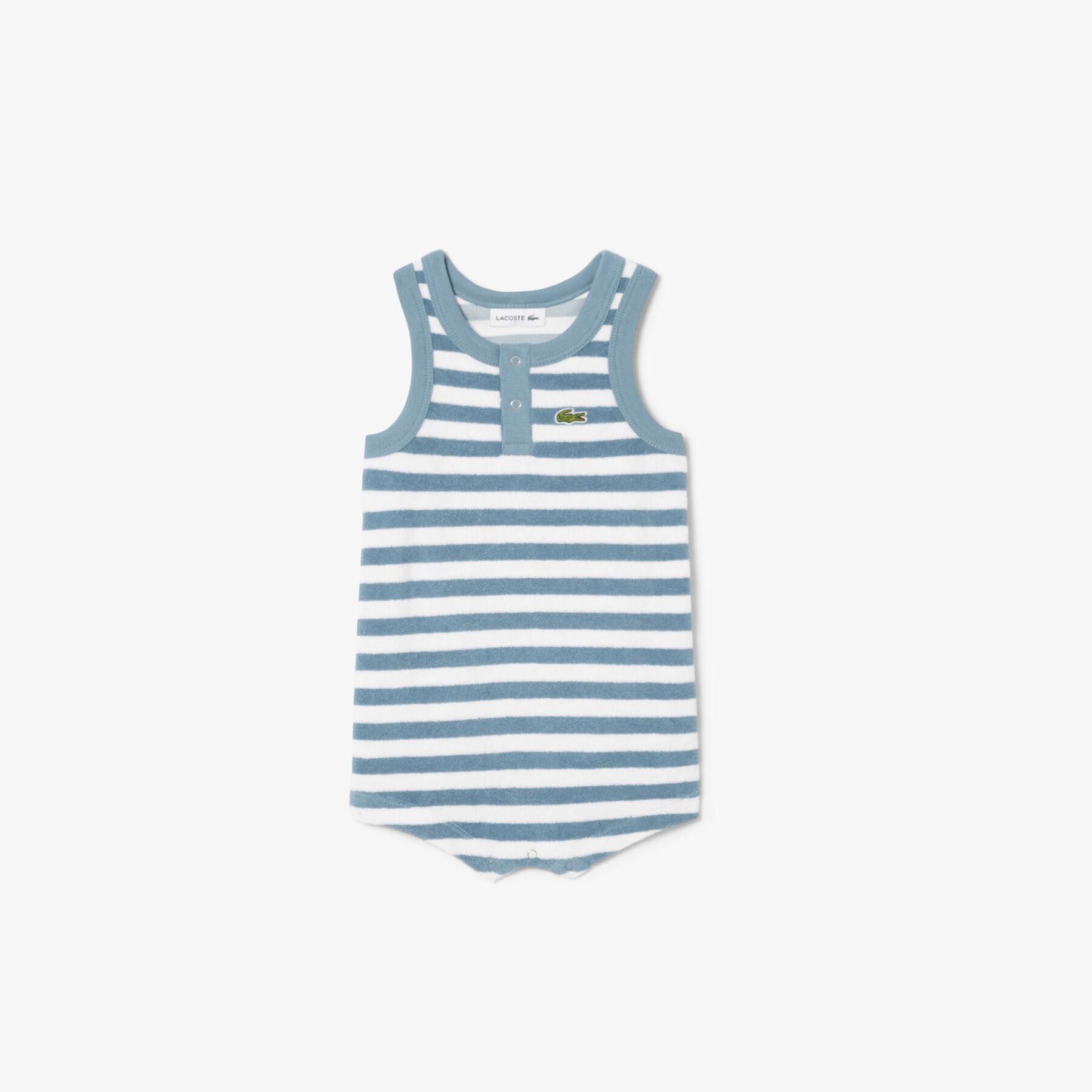 lacoste striped terry baby onesie